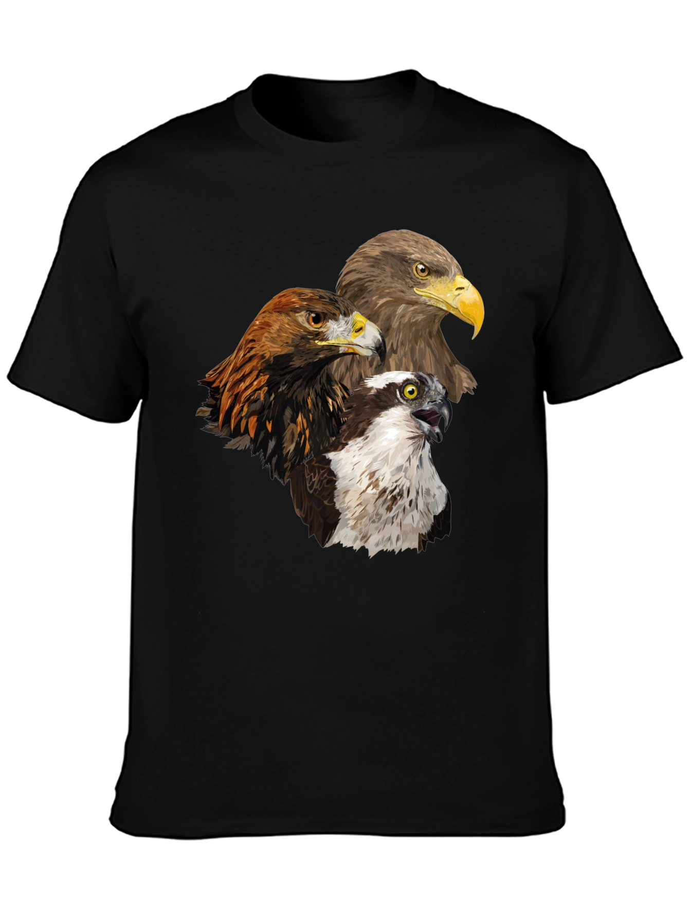 Eagle Trio Graphic Tee - Nature Lovers Black T-Shirt