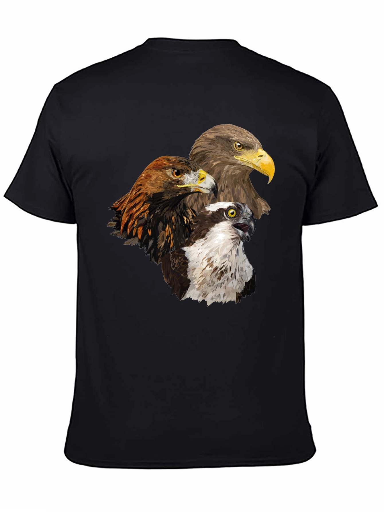 Eagle Trio Graphic Tee - Nature Lovers Black T-Shirt