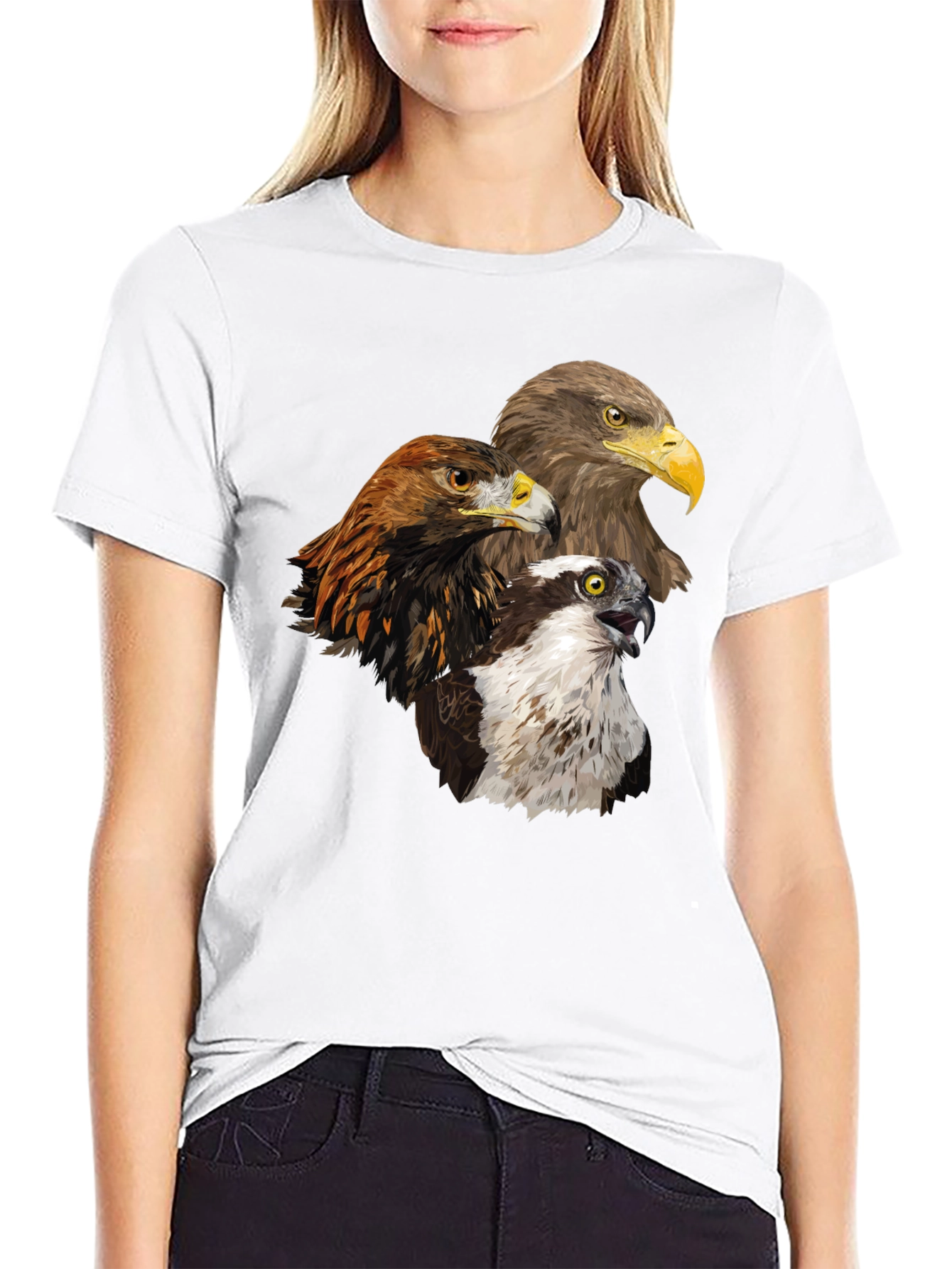 Eagle Trio Graphic Tee - Nature Lovers Black T-Shirt