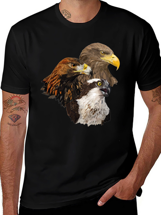 Eagle Trio Graphic Tee - Nature Lovers Black T-Shirt