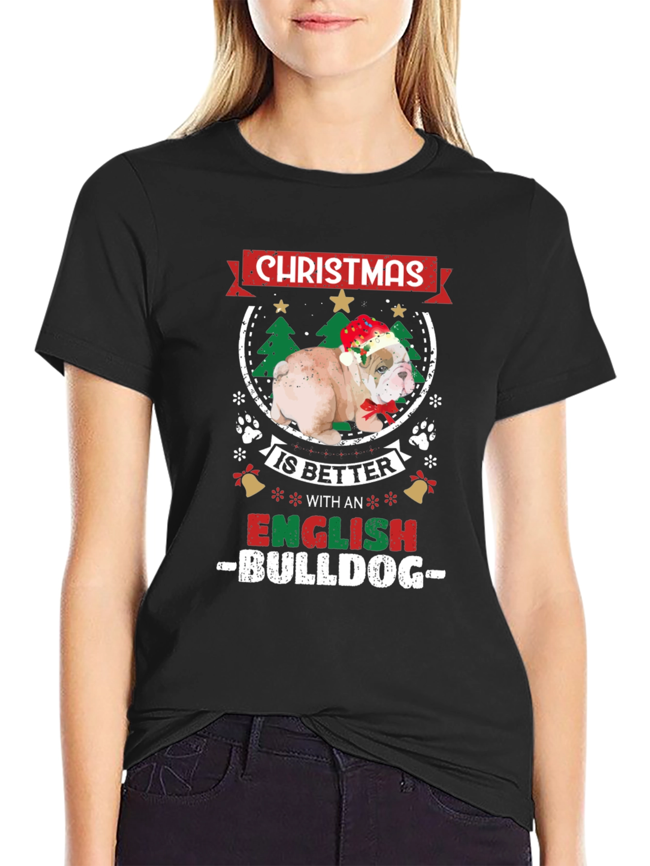 Christmas Bulldog T-Shirt