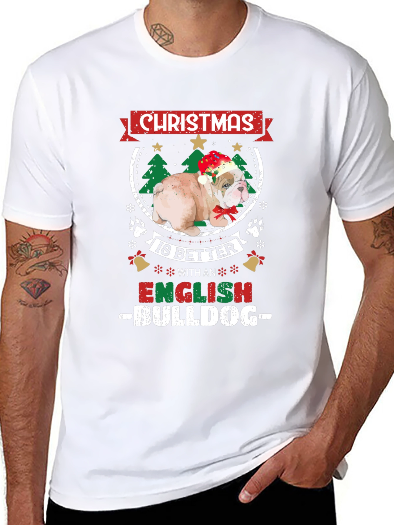 Christmas Bulldog T-Shirt