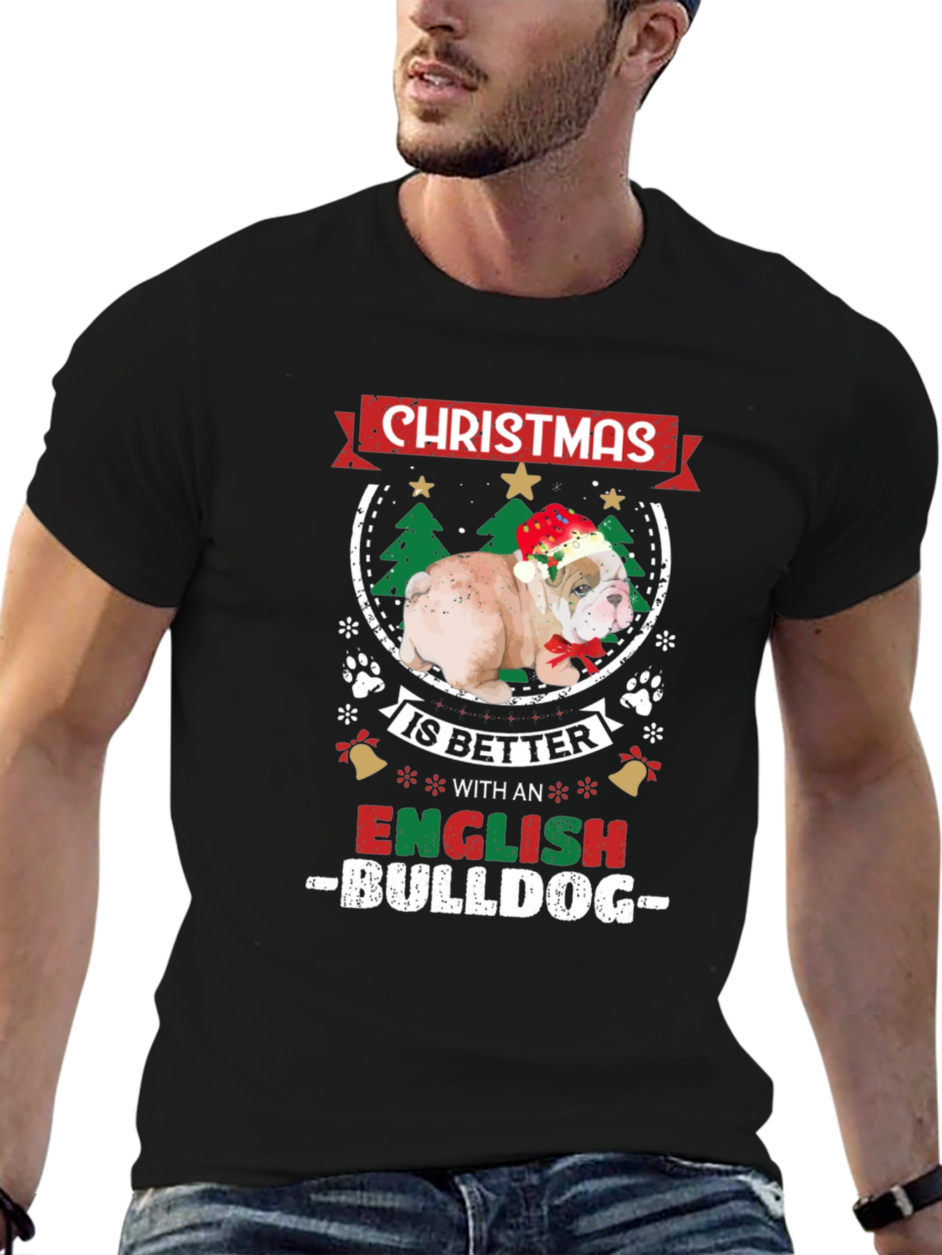 Christmas Bulldog T-Shirt