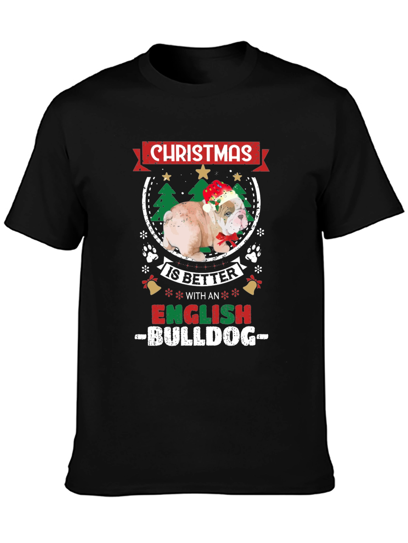 Christmas Bulldog T-Shirt