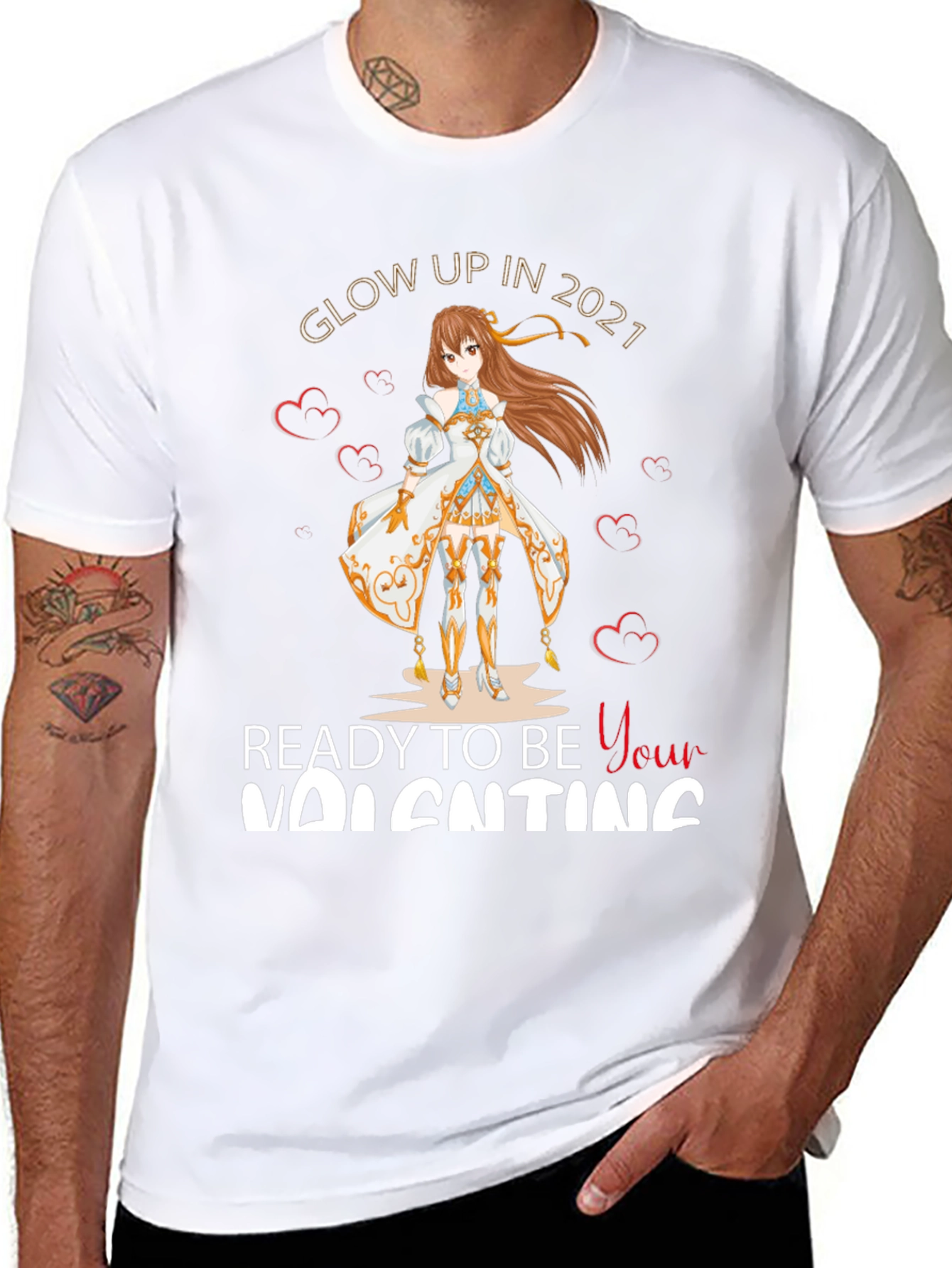 Glow Up Anime Valentines T-Shirt