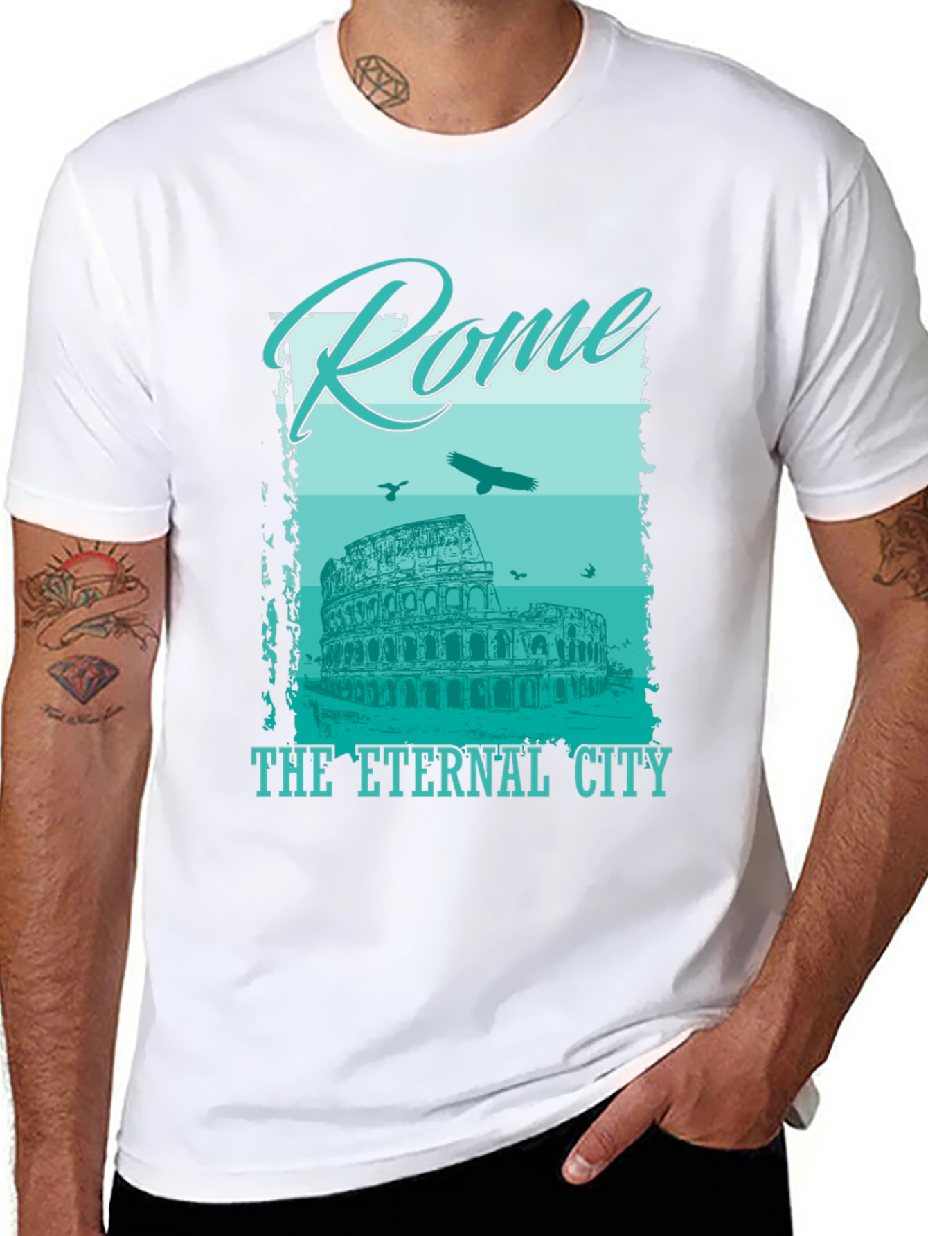 Rome Eternal City Graphic T-Shirt - Black