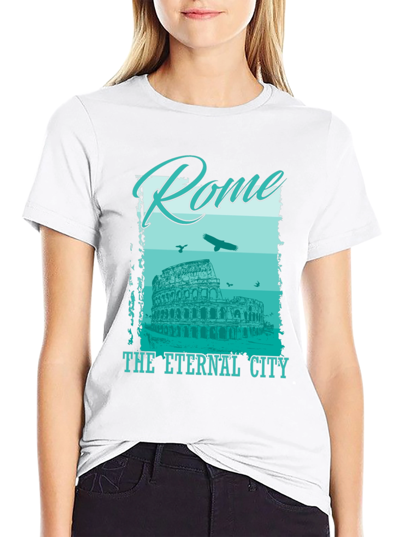 Rome Eternal City Graphic T-Shirt - Black