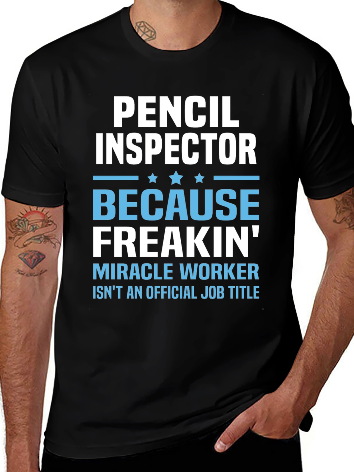 Pencil Inspector T-Shirt: Funny Job Title Tee