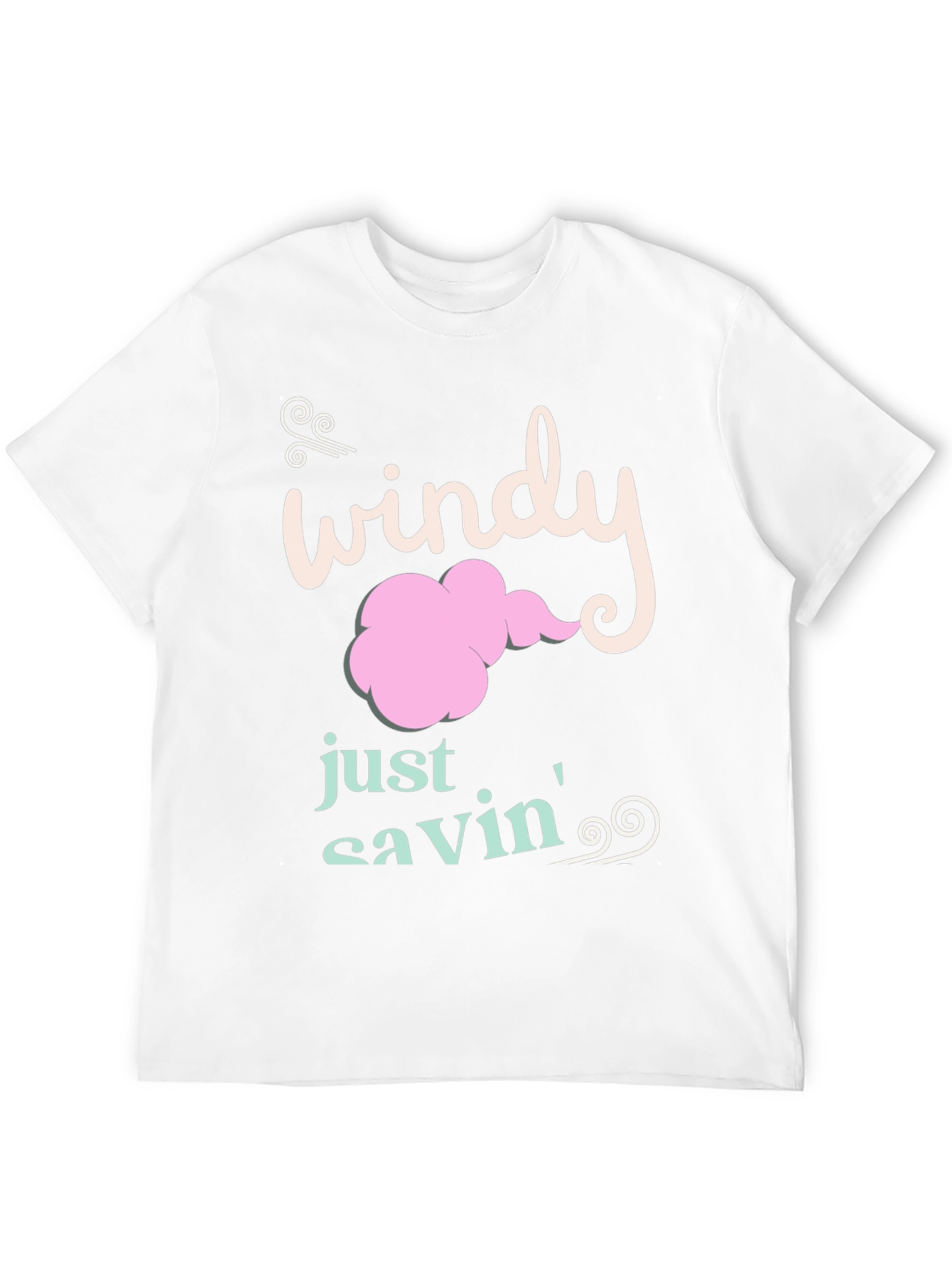 Windy Just Savin Black Cotton Graphic Tee