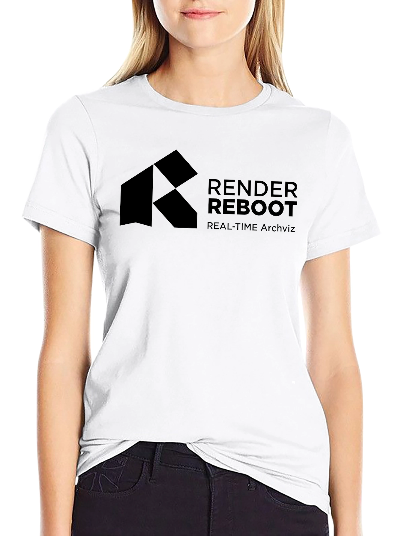 Render Reboot Black T-Shirt - Real-Time Archviz Apparel