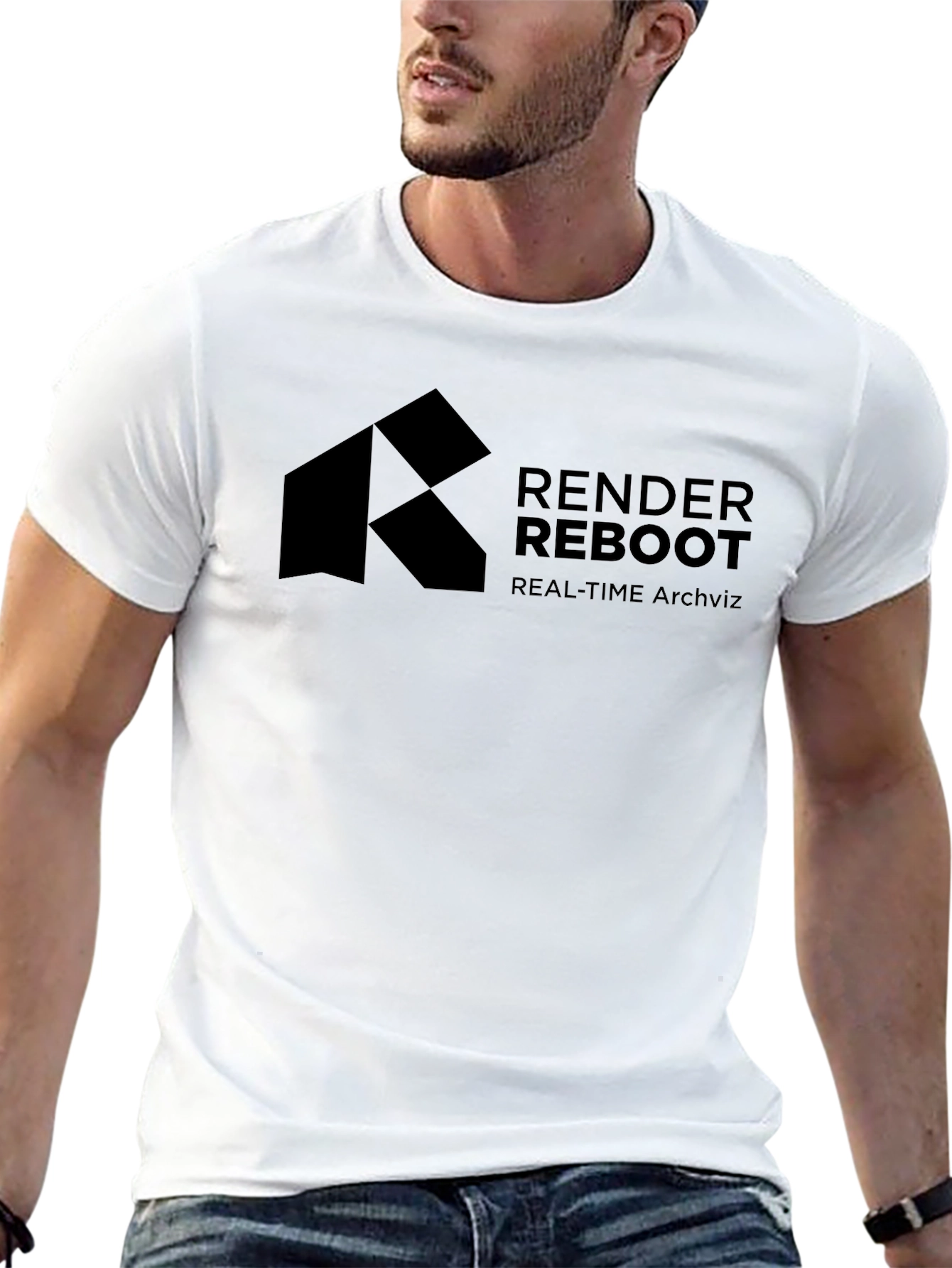 Render Reboot Black T-Shirt - Real-Time Archviz Apparel