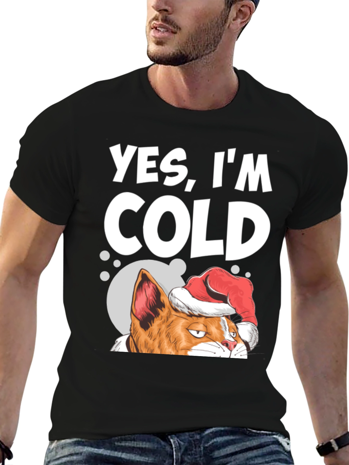 Yes Im Cold Cat Christmas T-Shirt