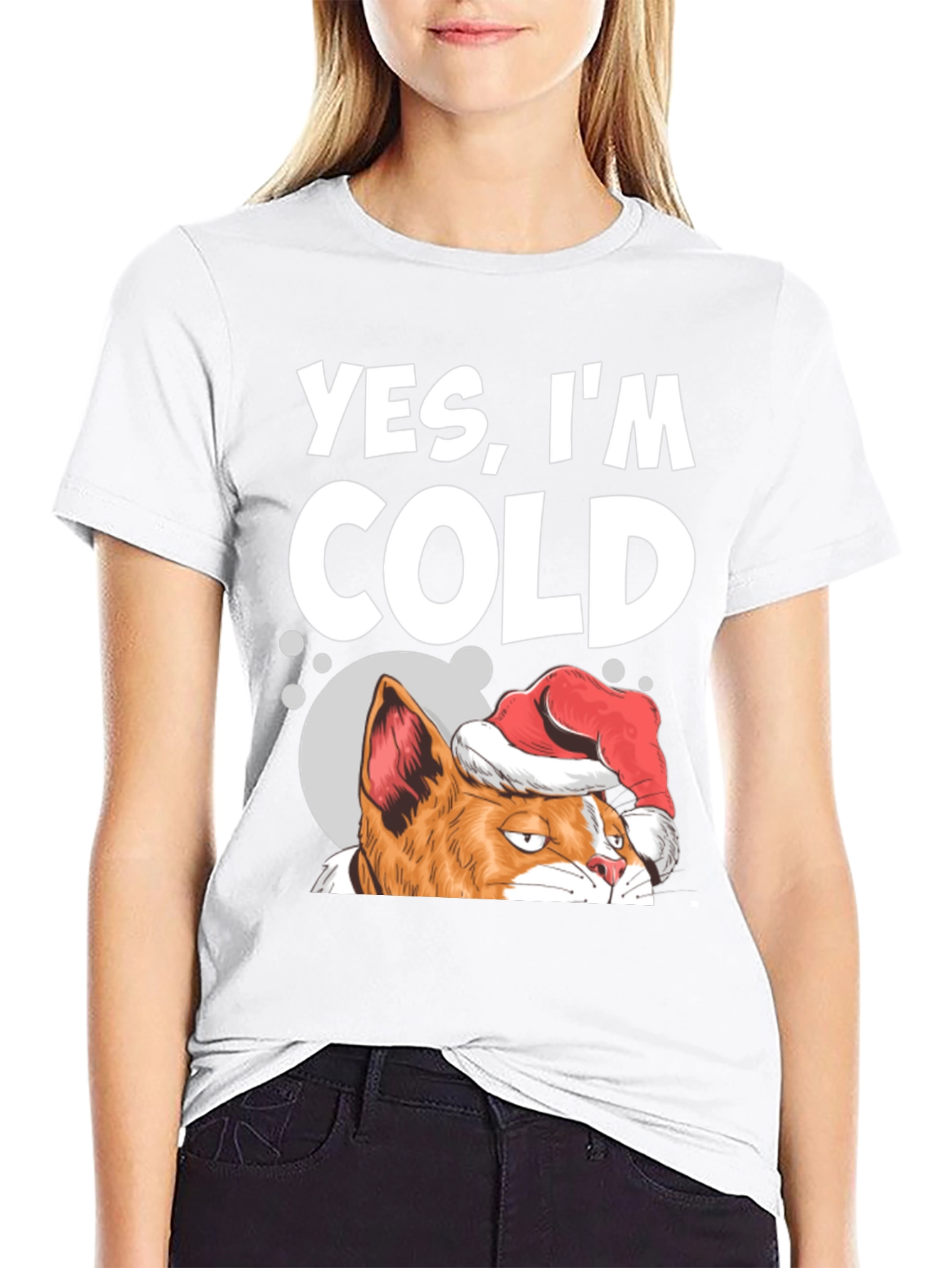 Yes Im Cold Cat Christmas T-Shirt