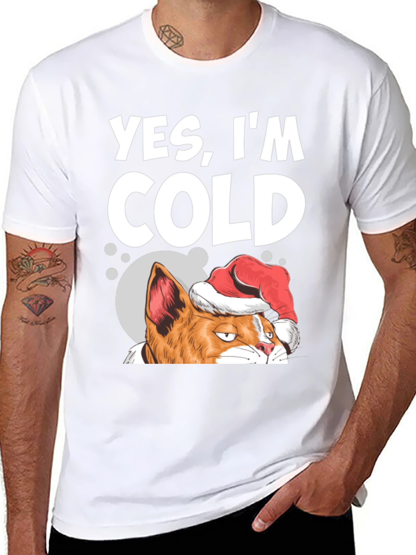 Yes Im Cold Cat Christmas T-Shirt