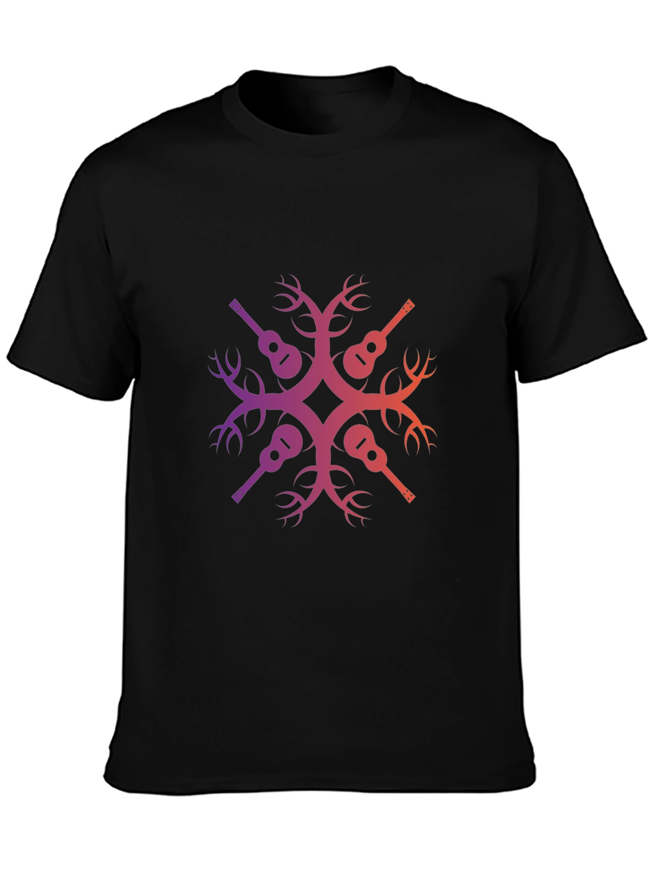Guitar Tree Graphic T-Shirt - Black