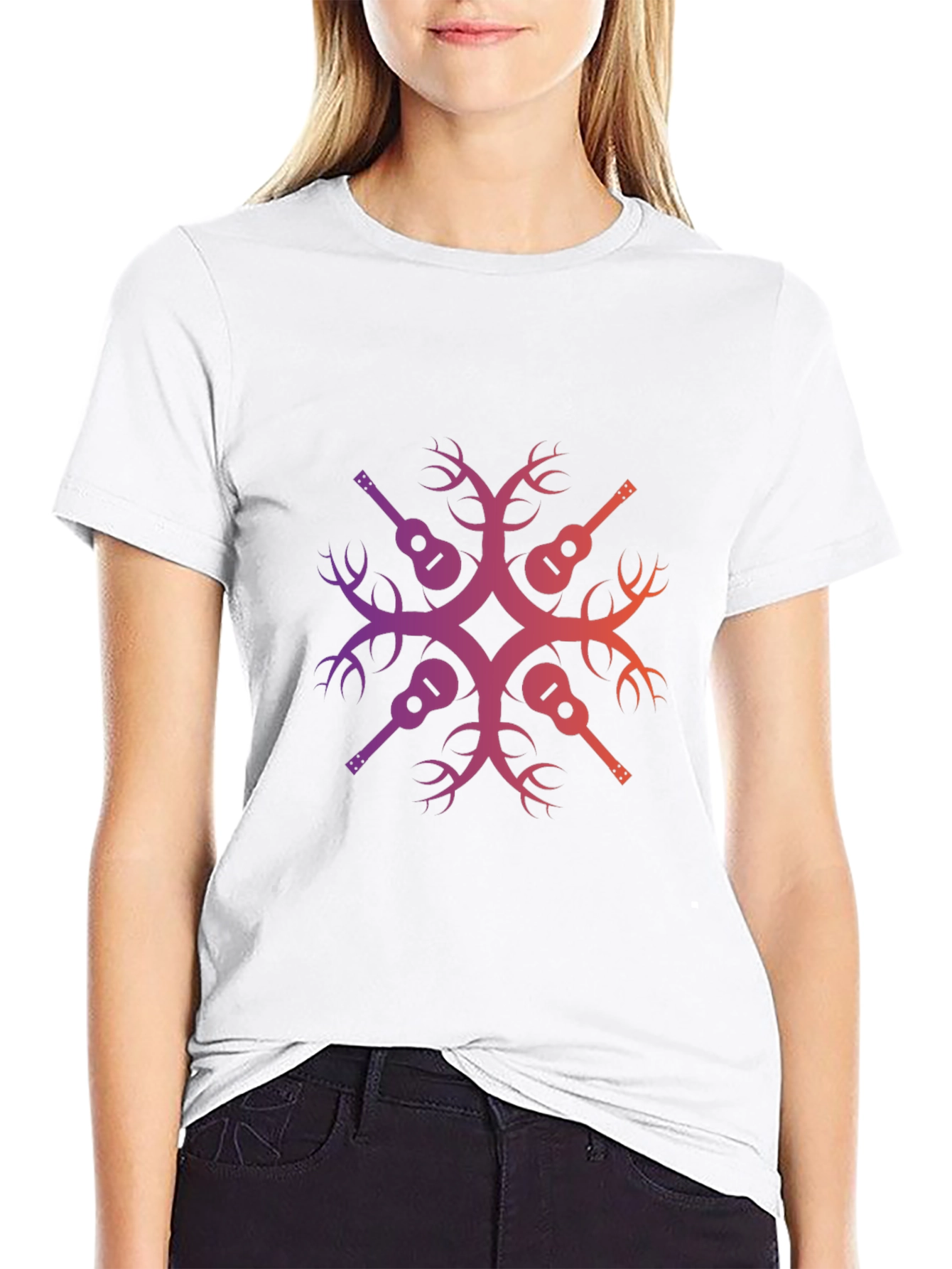 Guitar Tree Graphic T-Shirt - Black