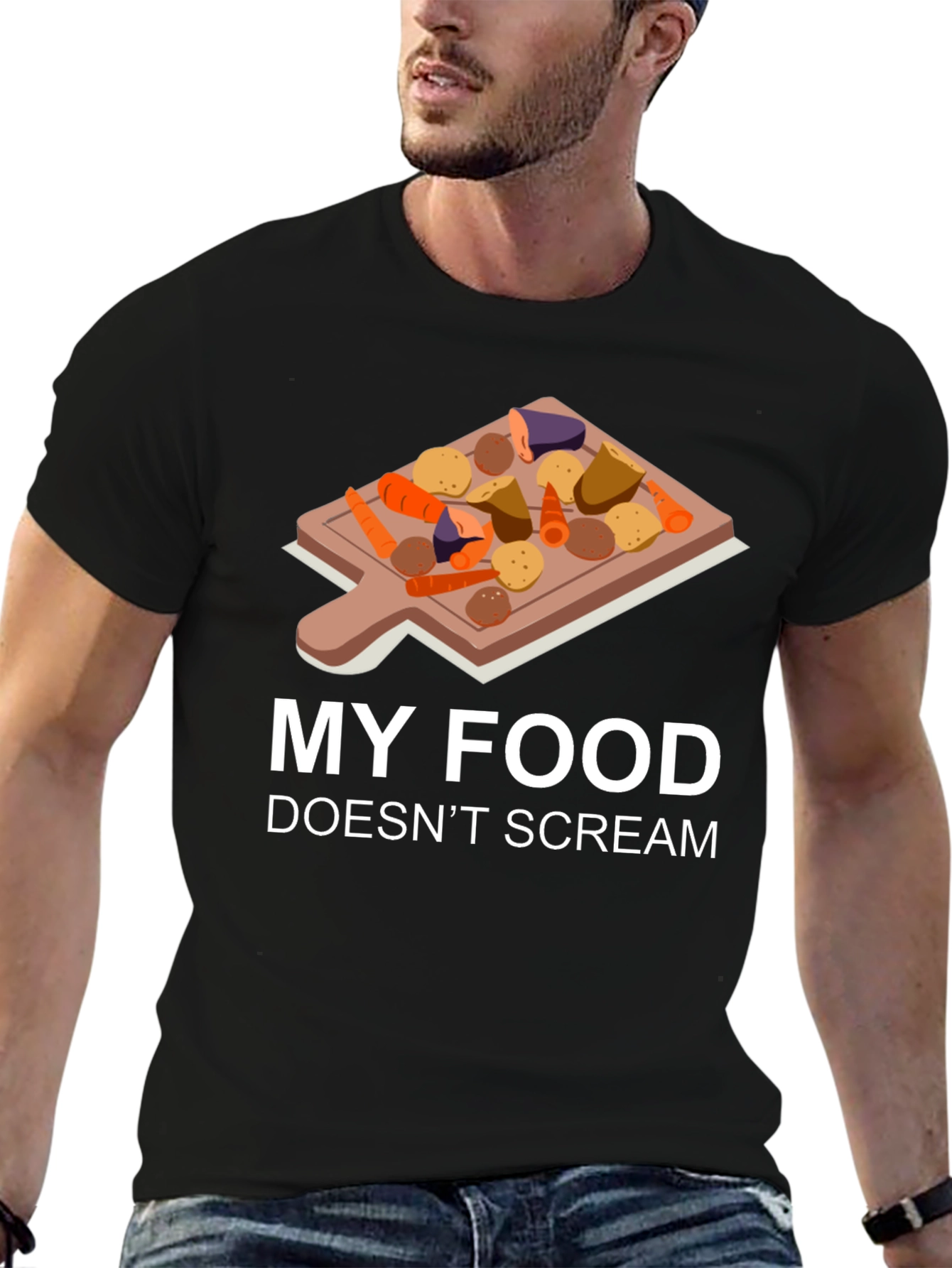 My Food Doesnt Scream T-Shirt Vegan Humor Tee