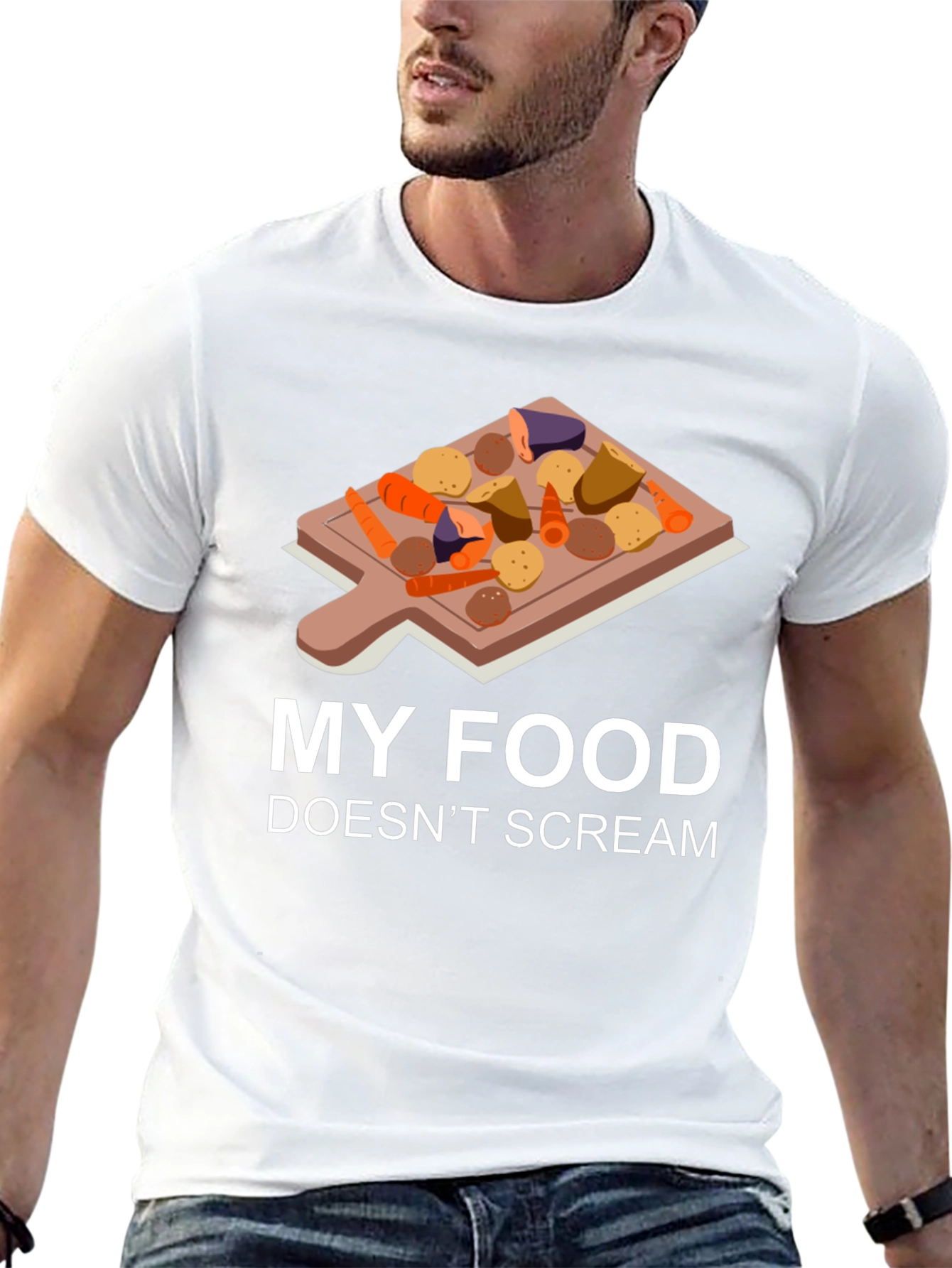 My Food Doesnt Scream T-Shirt Vegan Humor Tee