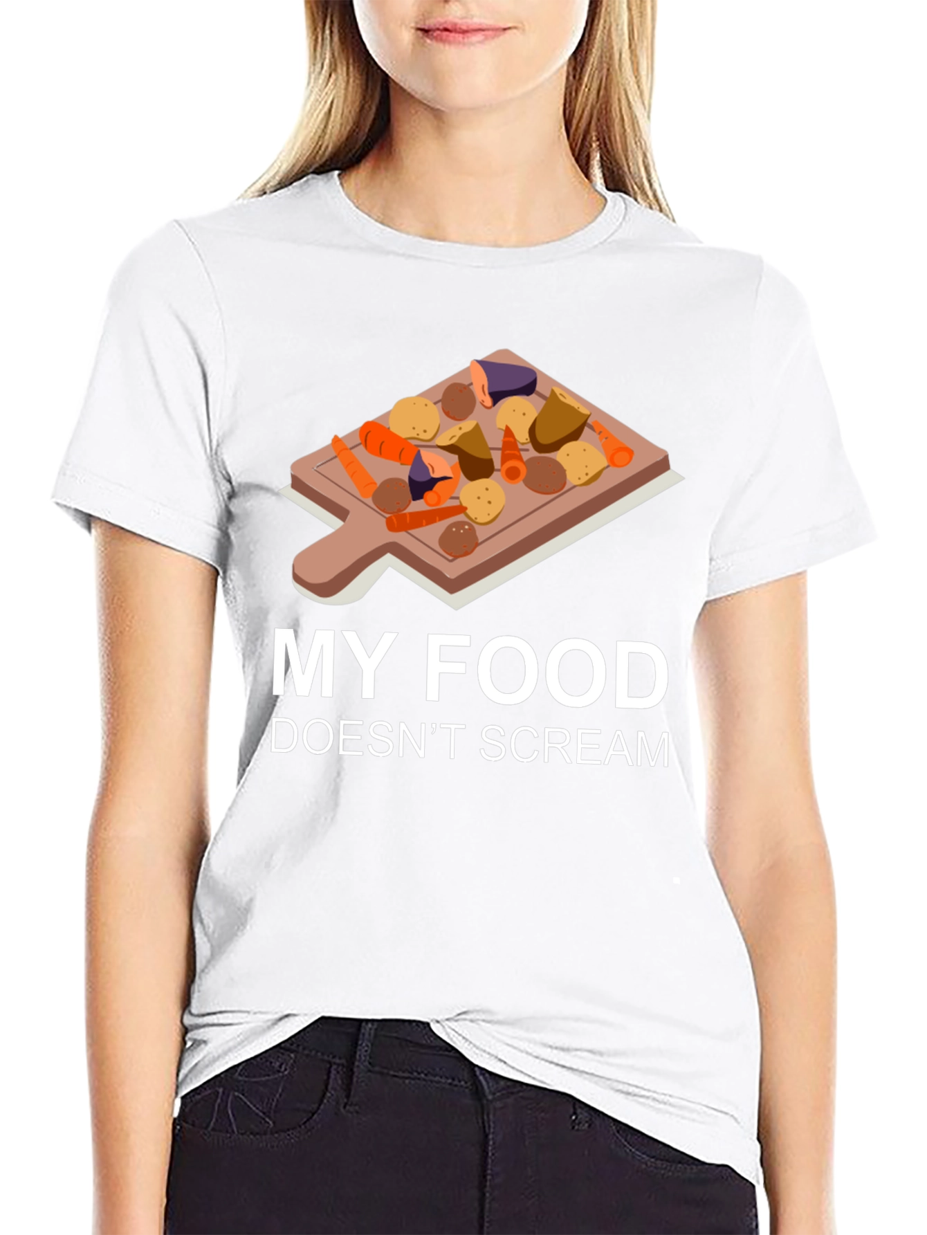 My Food Doesnt Scream T-Shirt Vegan Humor Tee