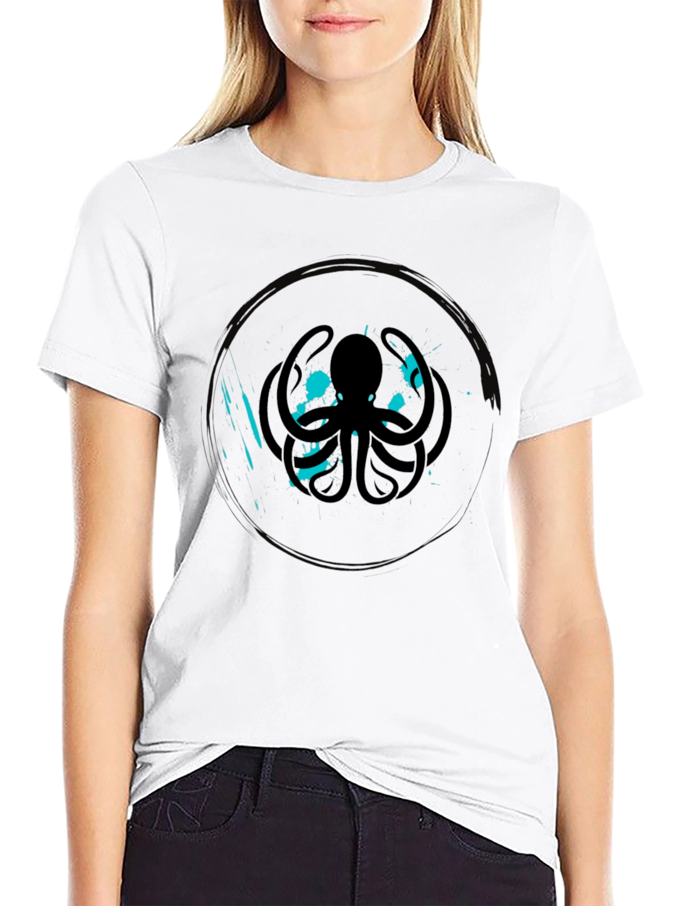 Octopus Graphic Tee - Cool Black Cotton T-Shirt