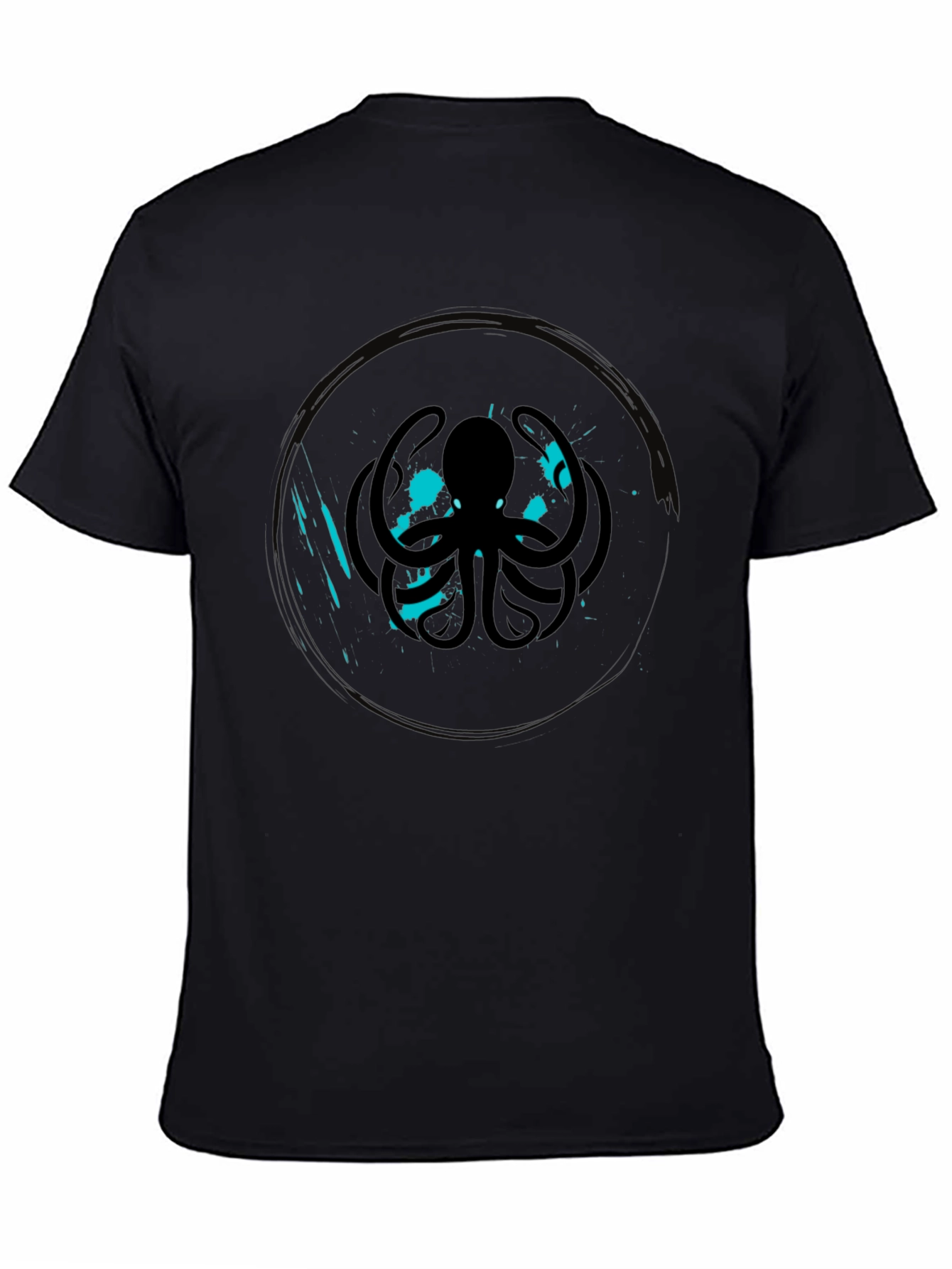 Octopus Graphic Tee - Cool Black Cotton T-Shirt