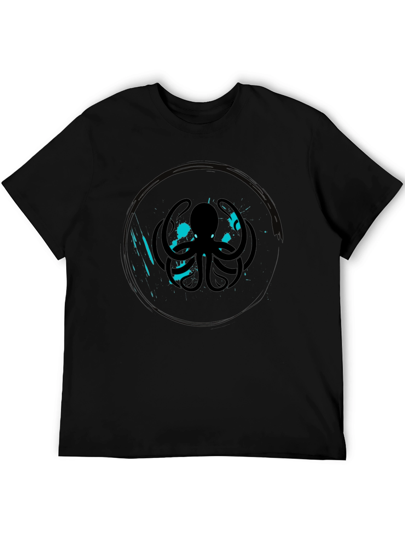 Octopus Graphic Tee - Cool Black Cotton T-Shirt