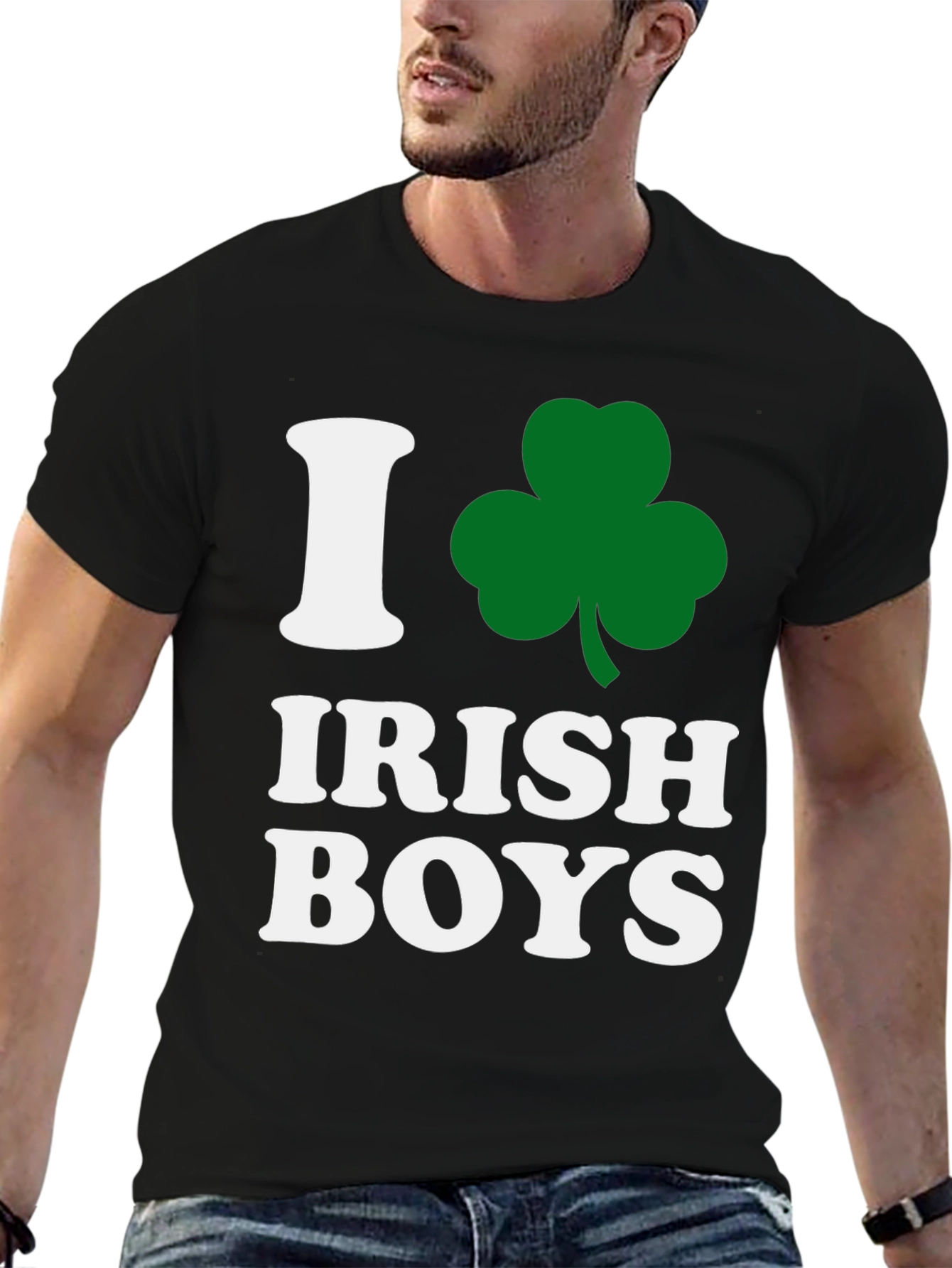 I Shamrock Irish Boys Black Graphic T-Shirt