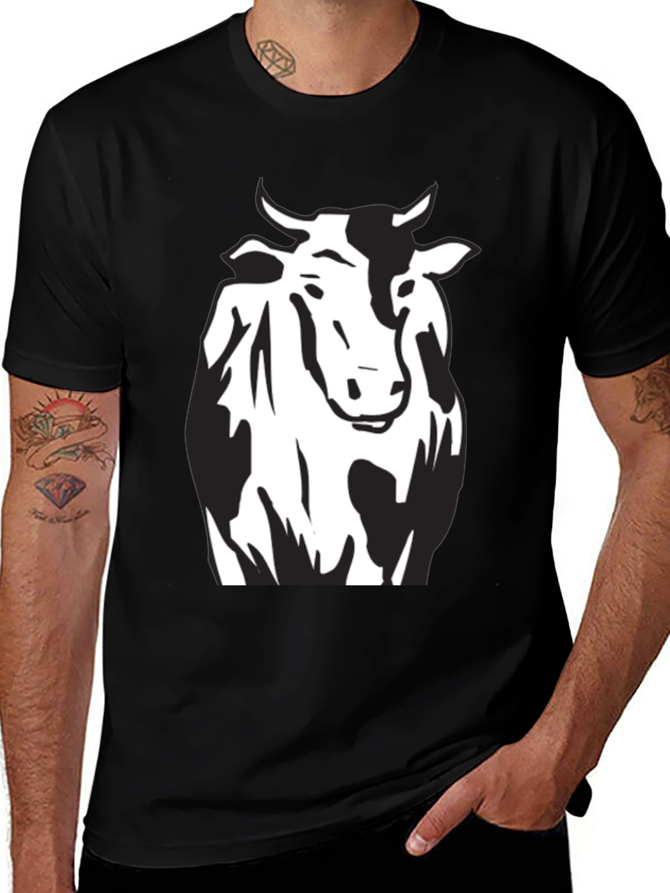 Cow Graphic Black T-Shirt - Unisex Style