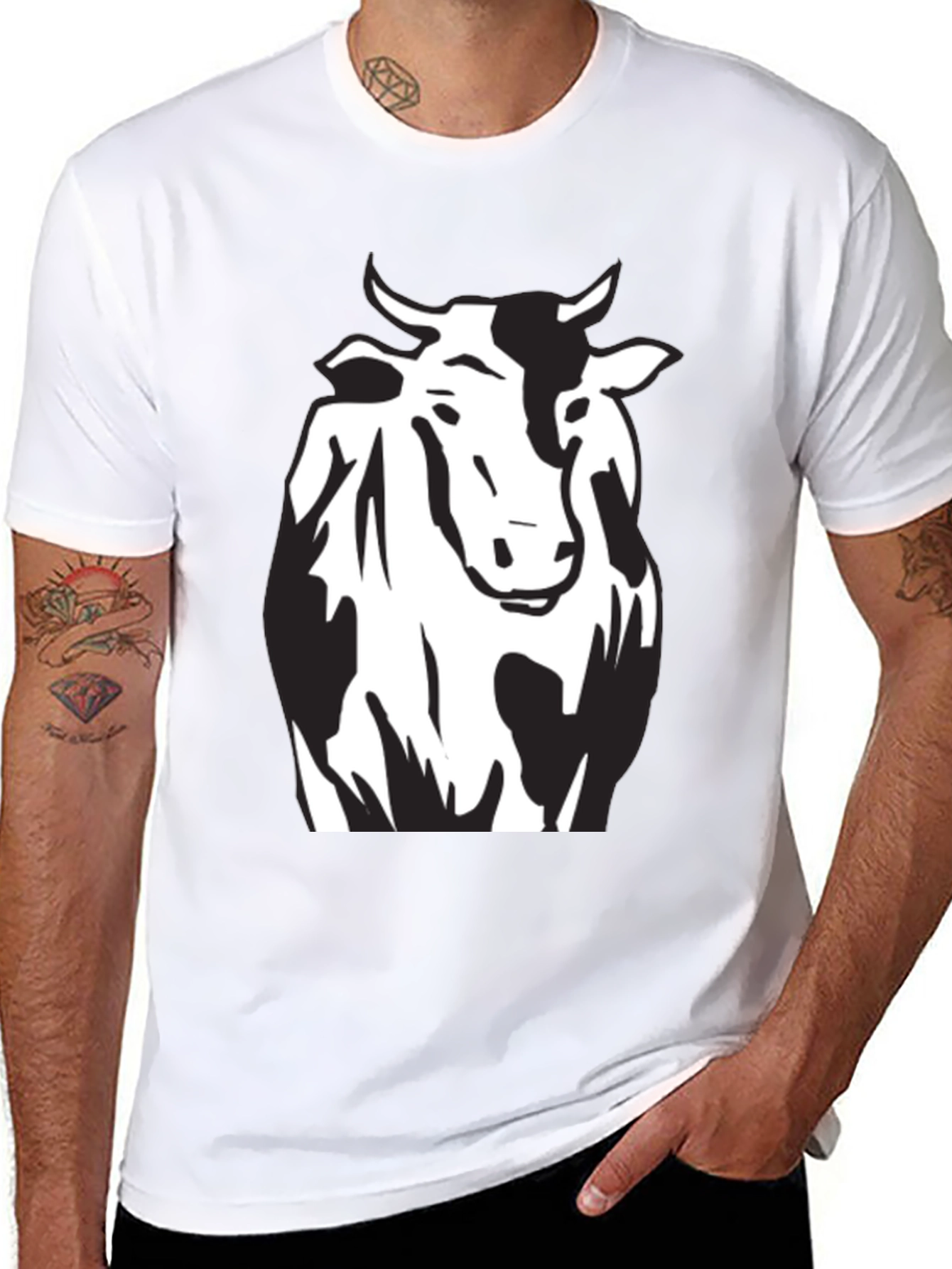 Cow Graphic Black T-Shirt - Unisex Style