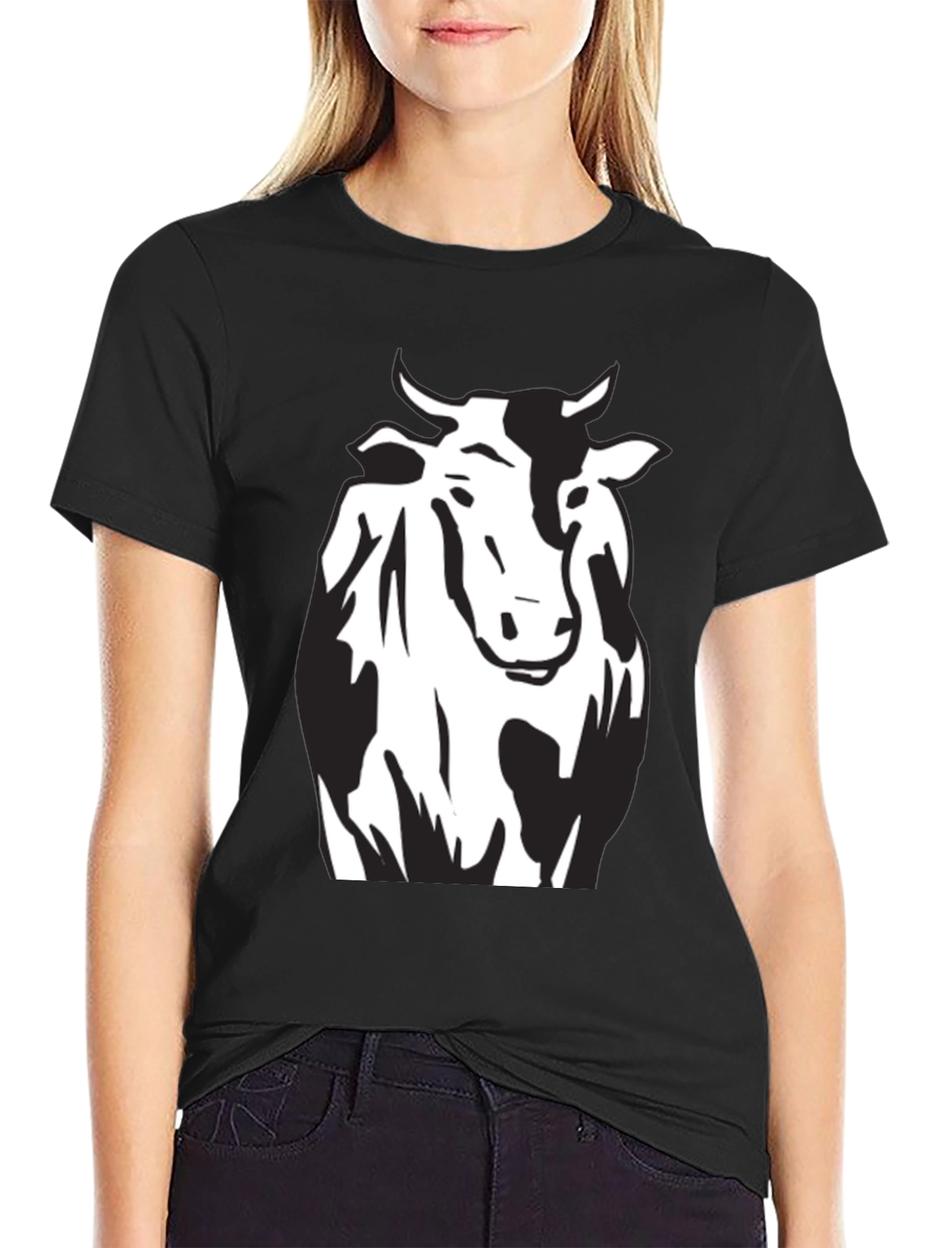 Cow Graphic Black T-Shirt - Unisex Style
