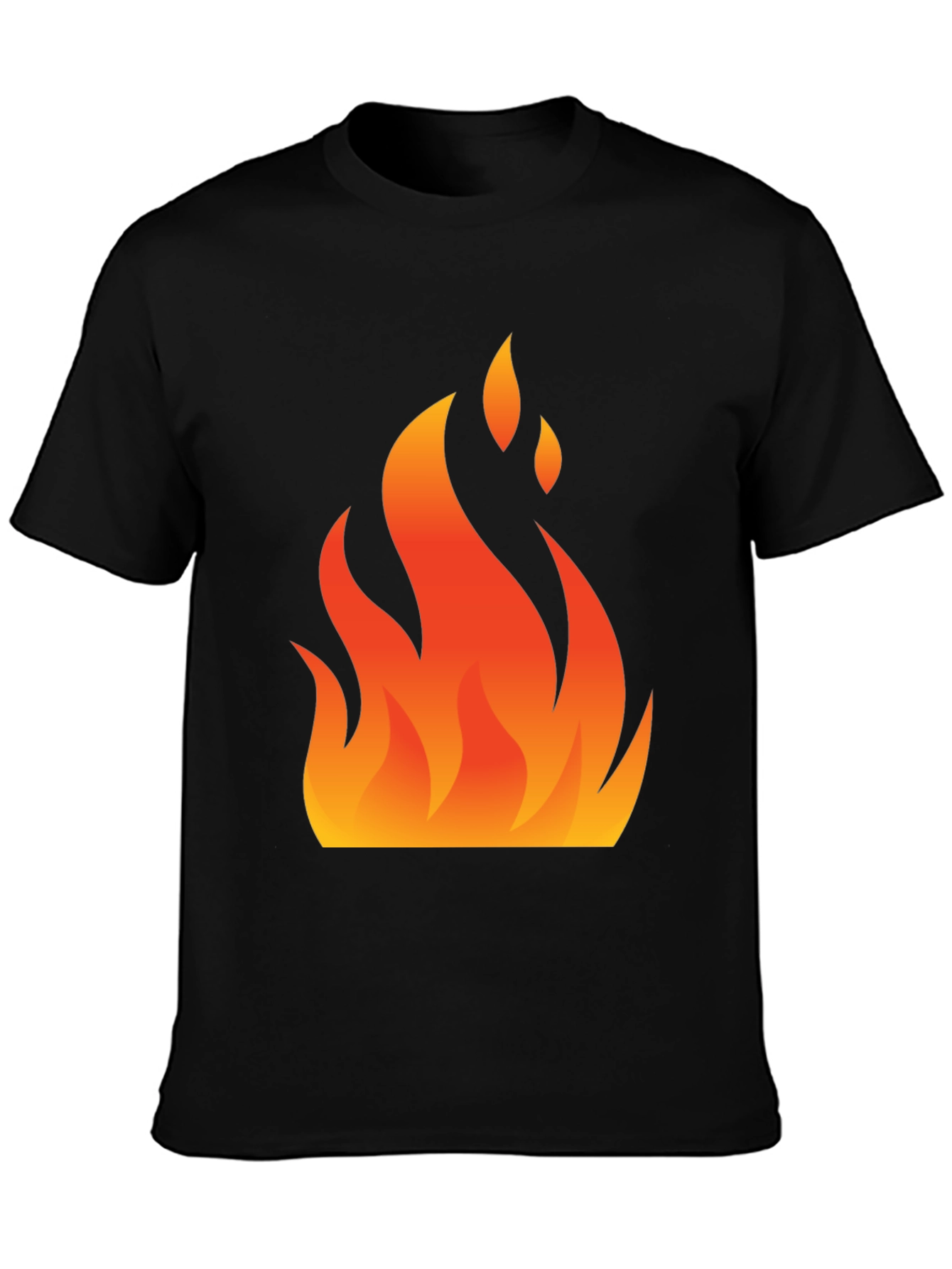 Flaming Hot Graphic Tee - Black Cotton Blend Shirt