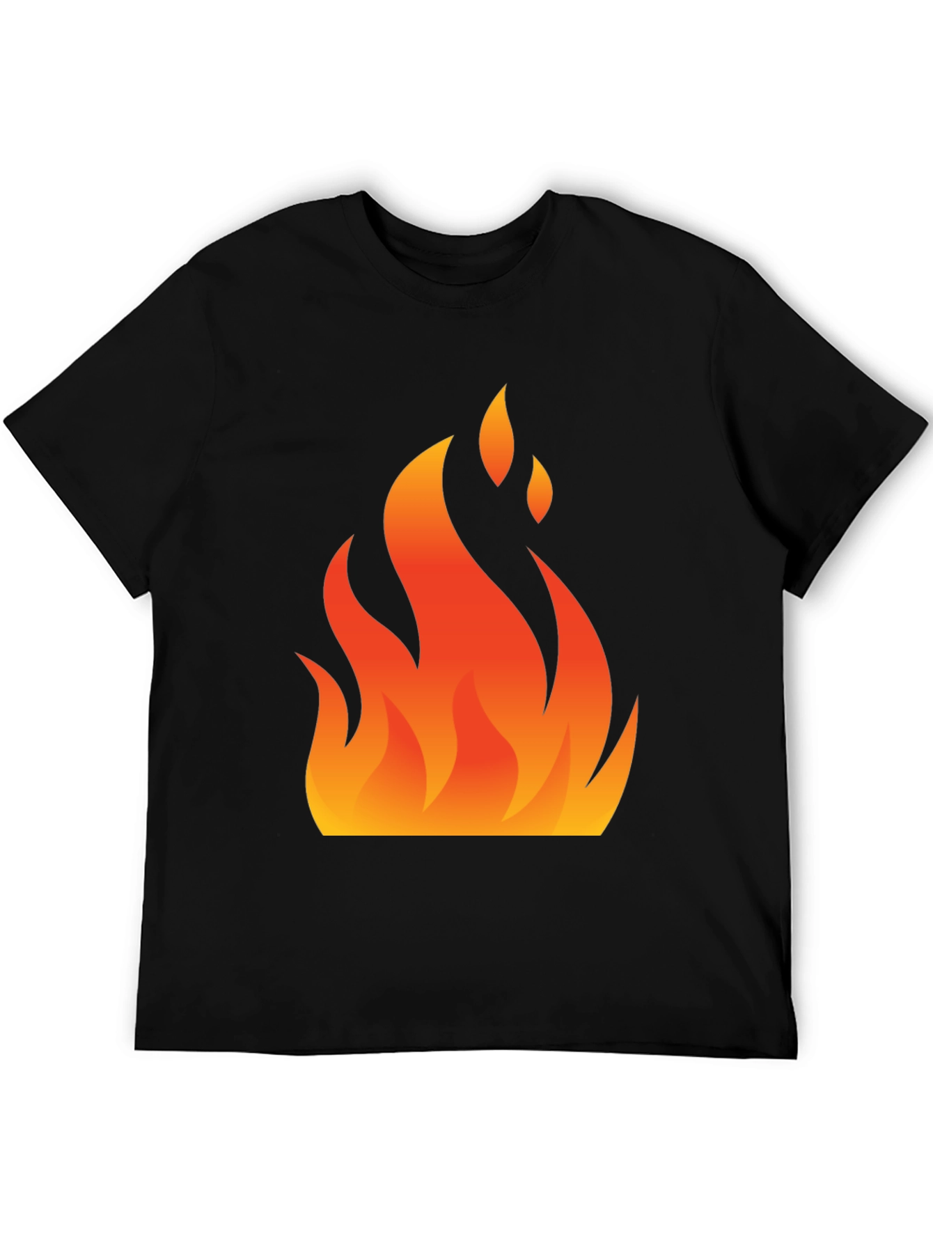 Flaming Hot Graphic Tee - Black Cotton Blend Shirt