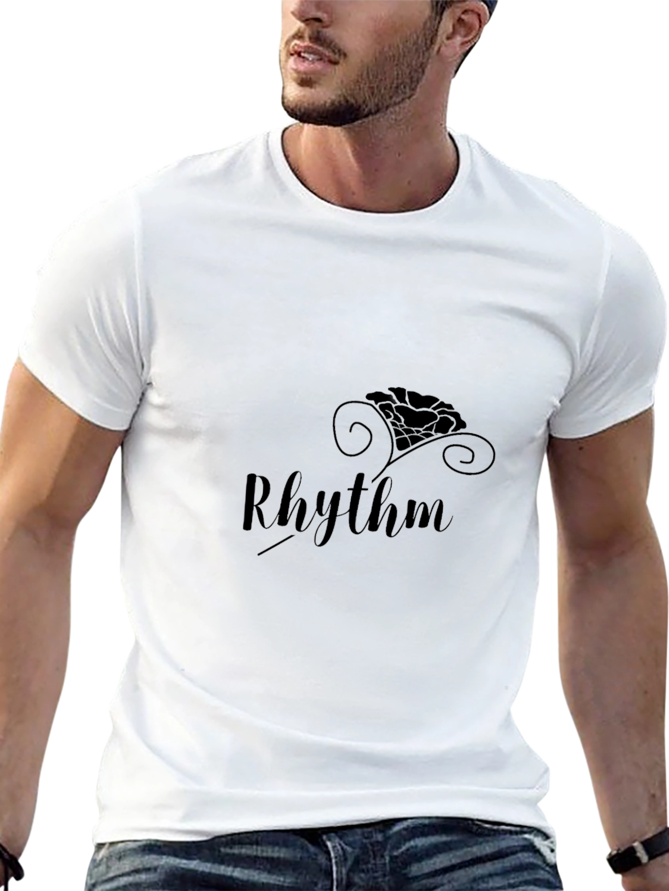Mens Black Rhythm Graphic Tee