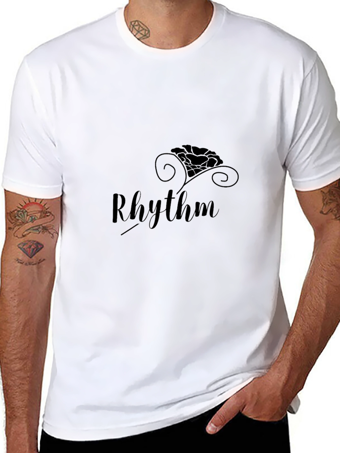 Mens Black Rhythm Graphic Tee