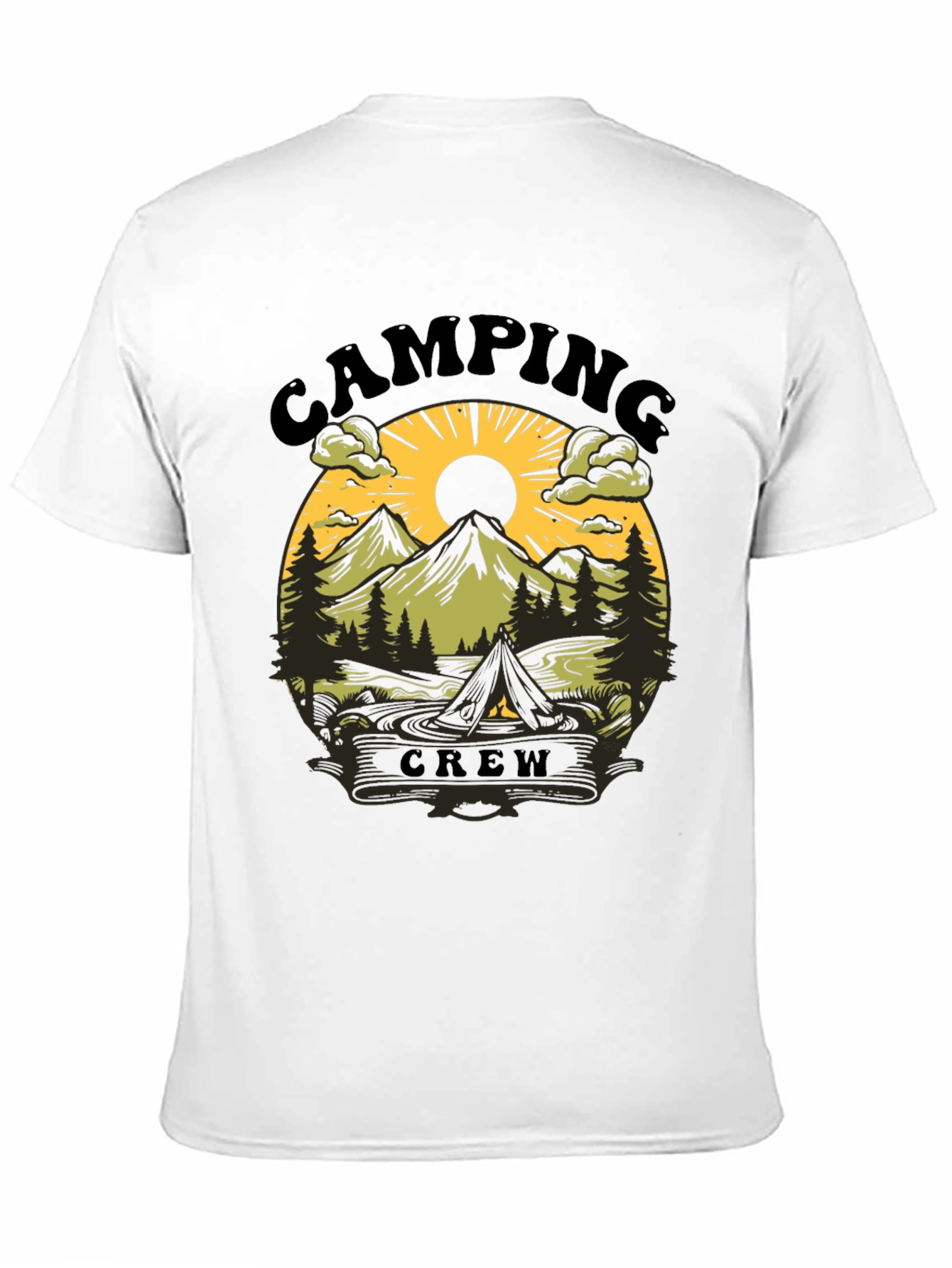 Camping Crew Black Graphic Tee