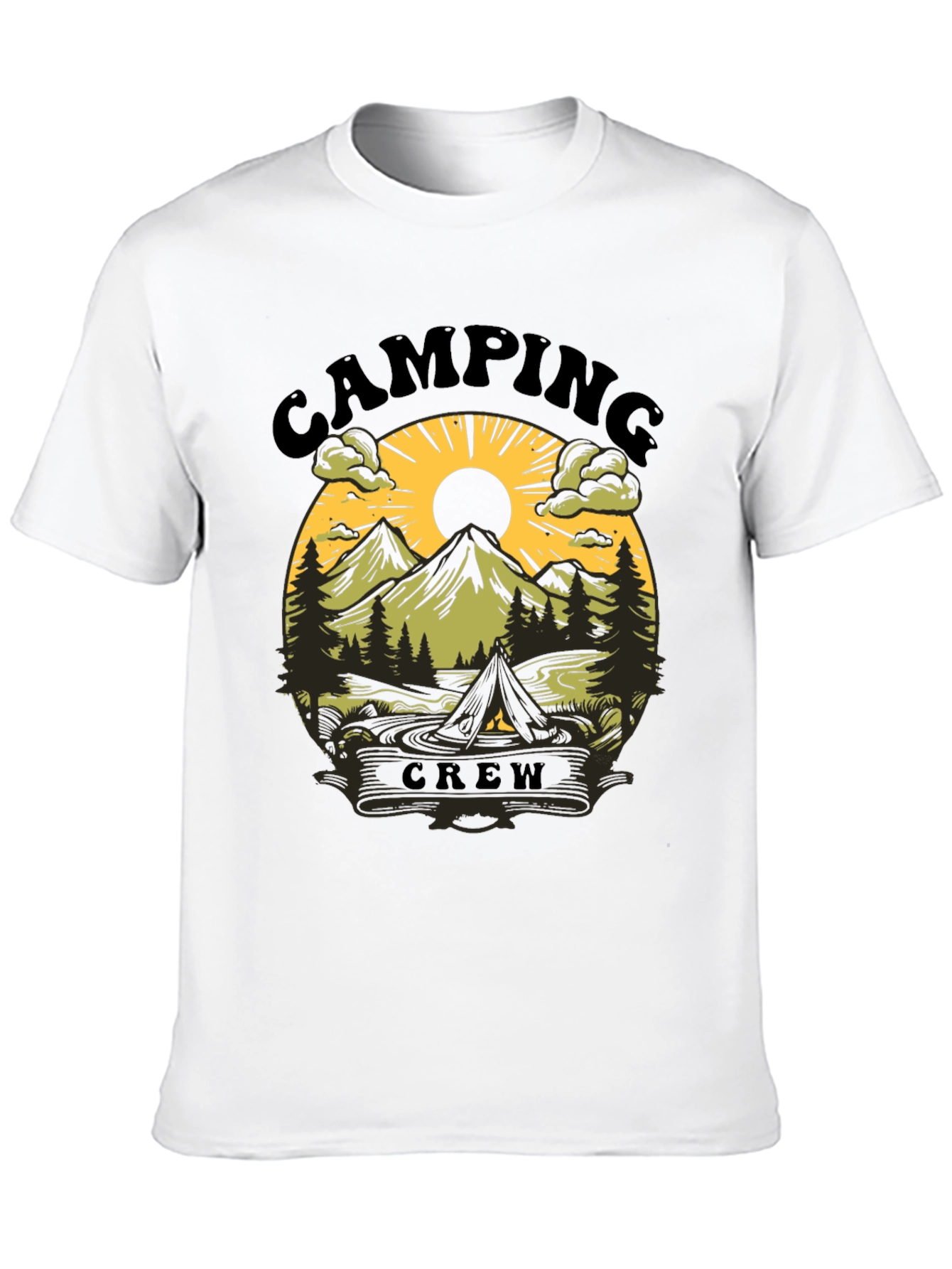 Camping Crew Black Graphic Tee
