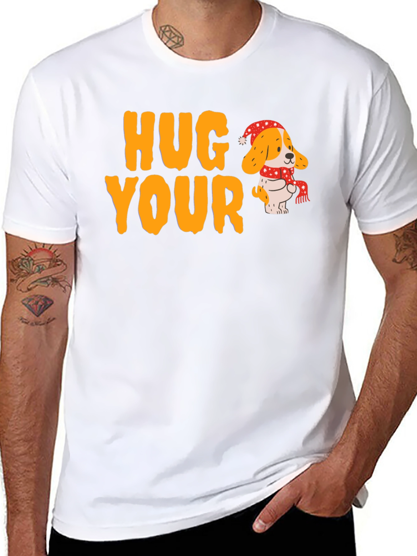 Hug Your Dog T-Shirt Holiday Beagle Tee