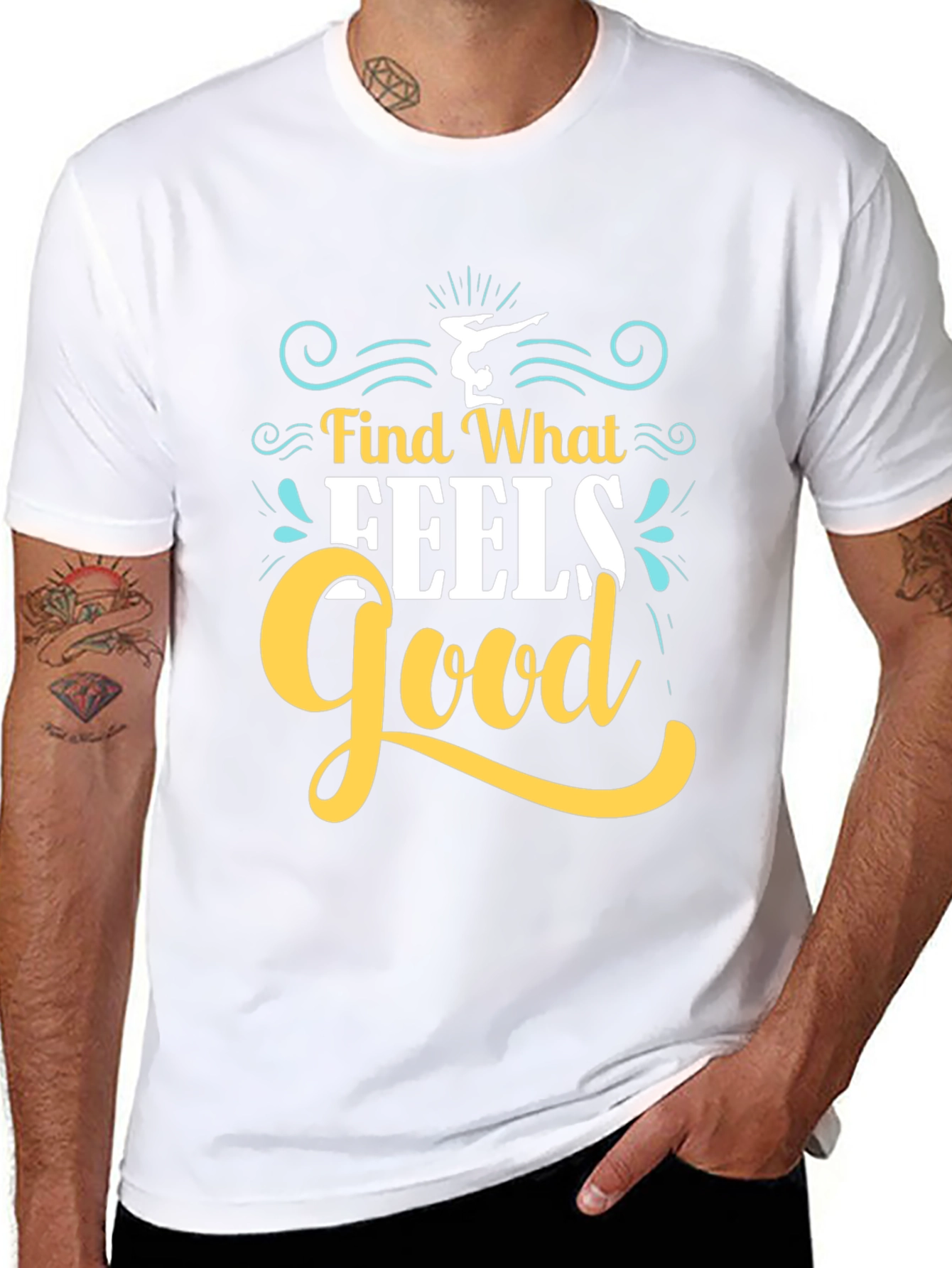 Find What Feels Good Black Graphic Tee