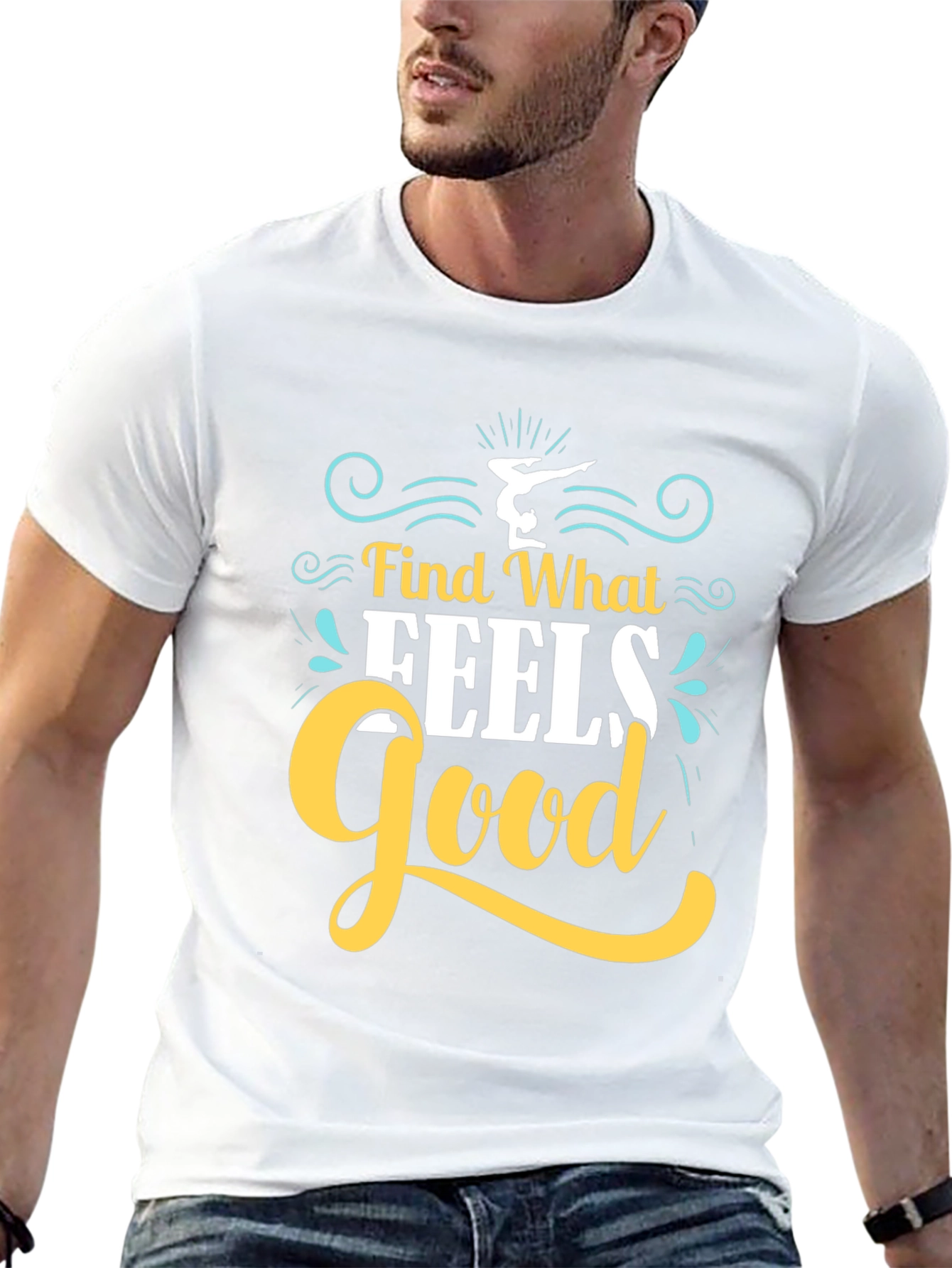 Find What Feels Good Black Graphic Tee