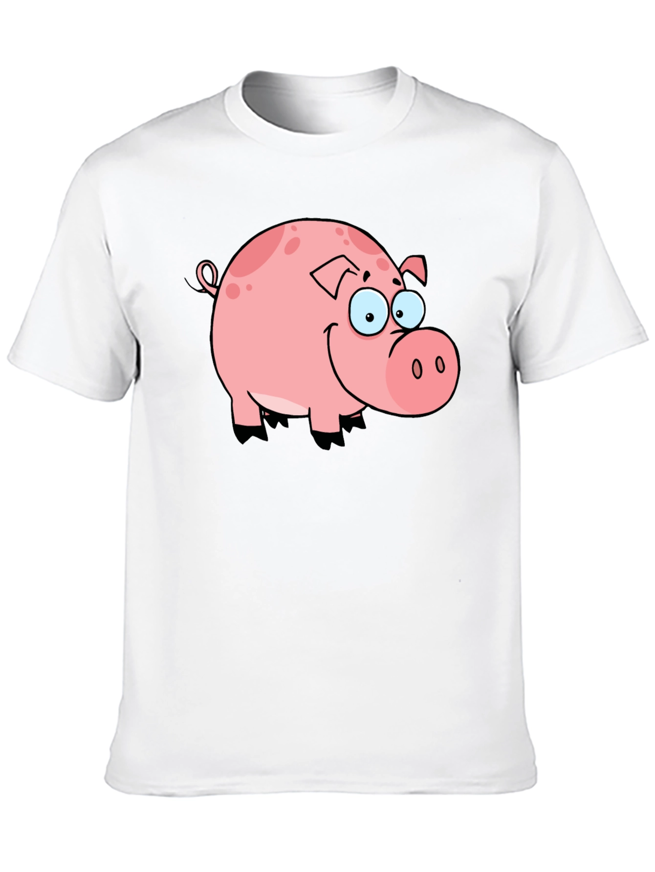 Cute Pig Graphic Black T-Shirt