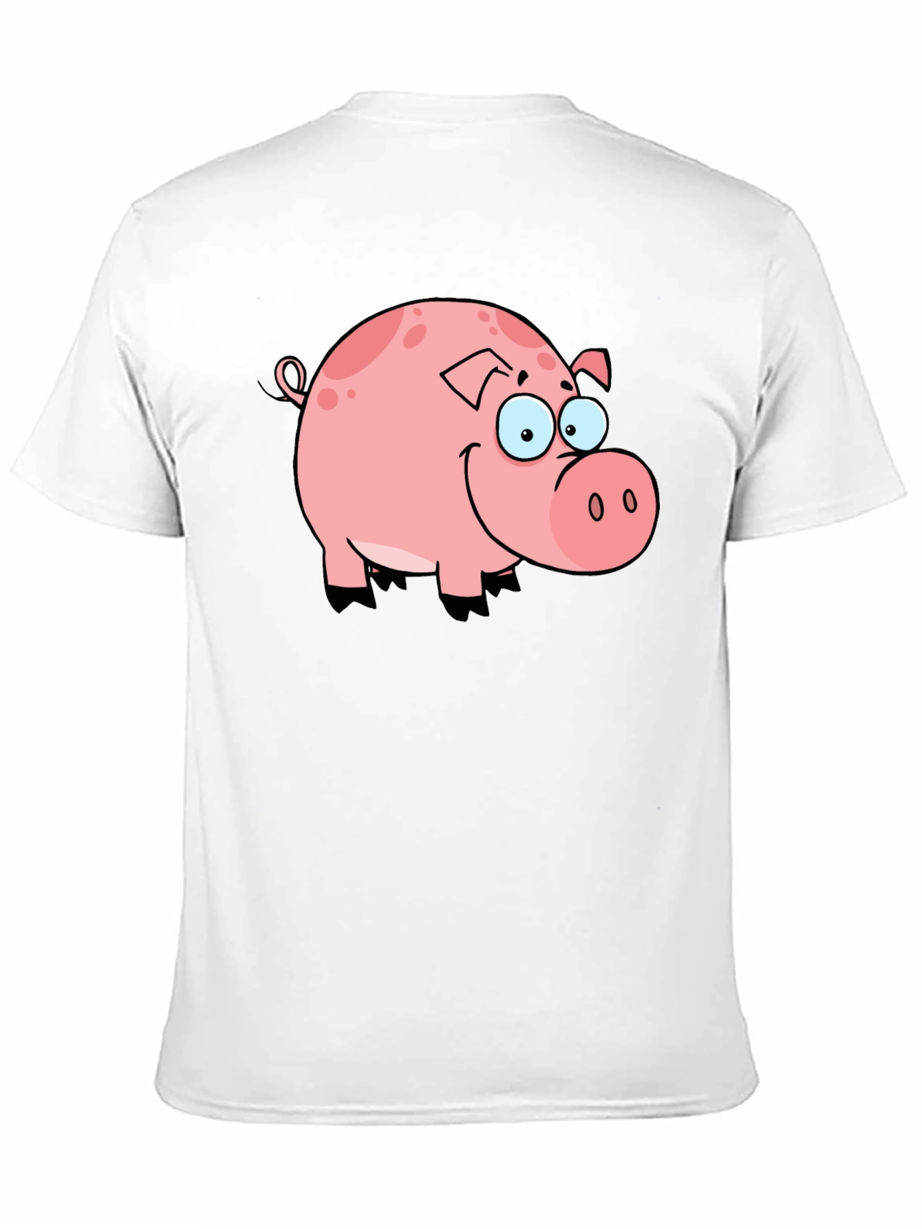 Cute Pig Graphic Black T-Shirt