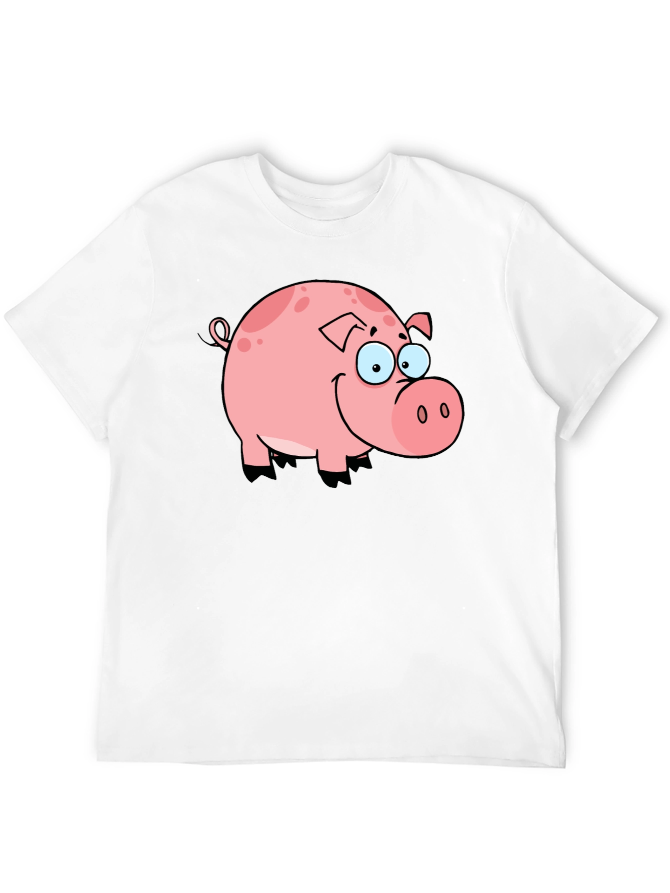 Cute Pig Graphic Black T-Shirt