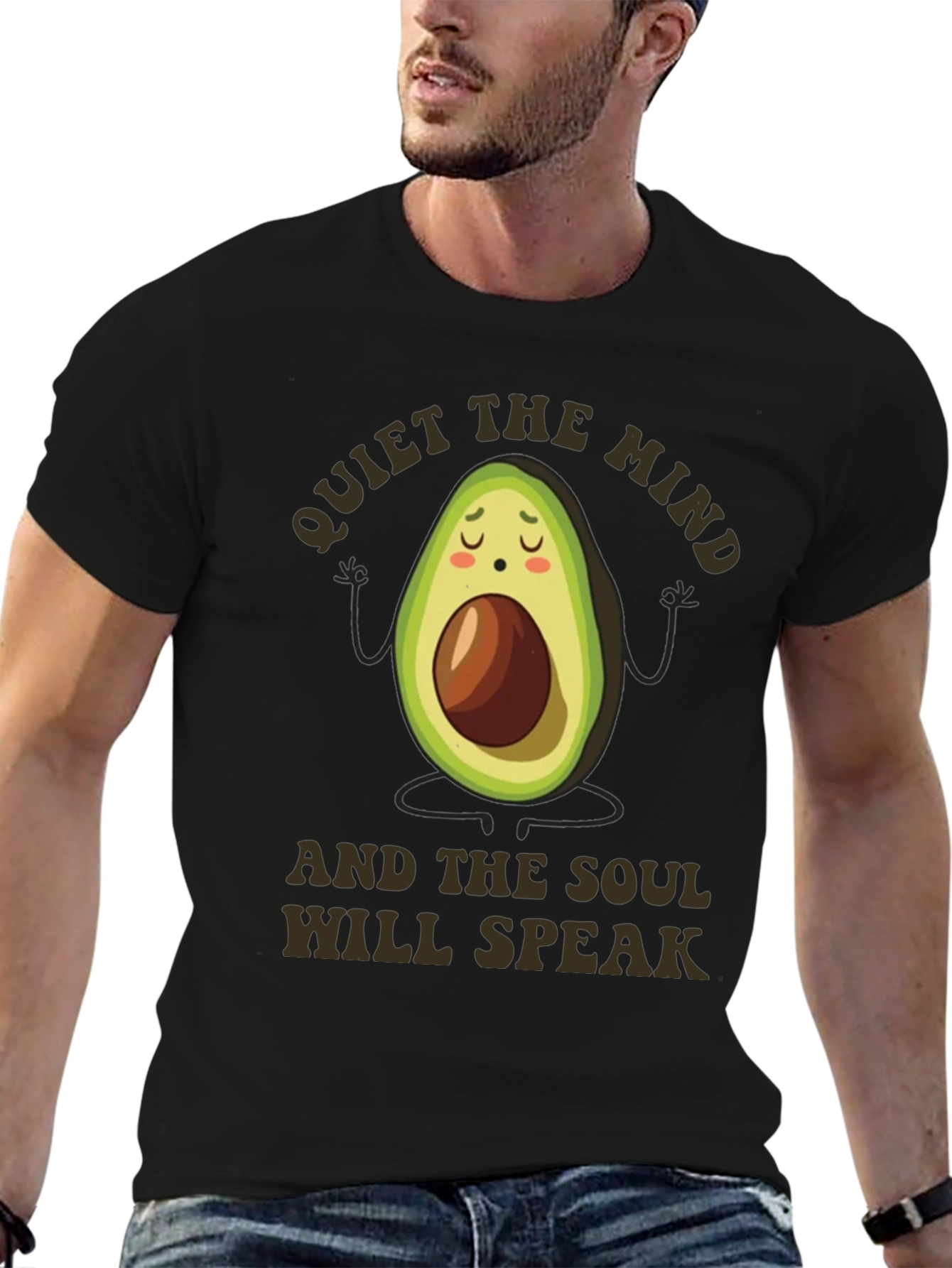 Meditating Avocado Graphic T-Shirt