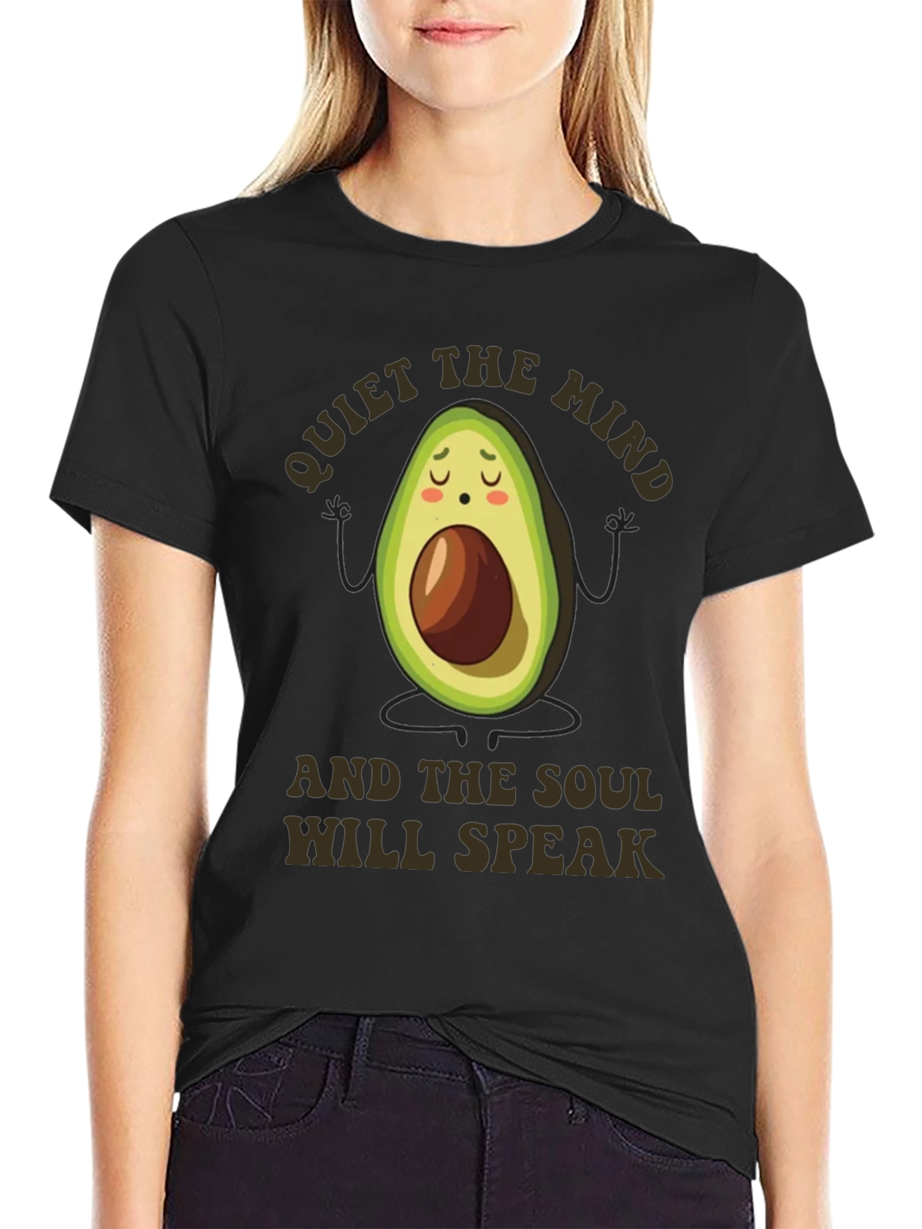 Meditating Avocado Graphic T-Shirt