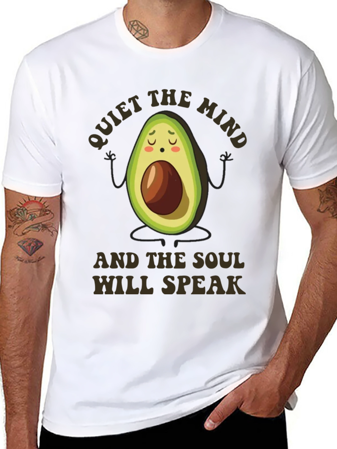 Meditating Avocado Graphic T-Shirt