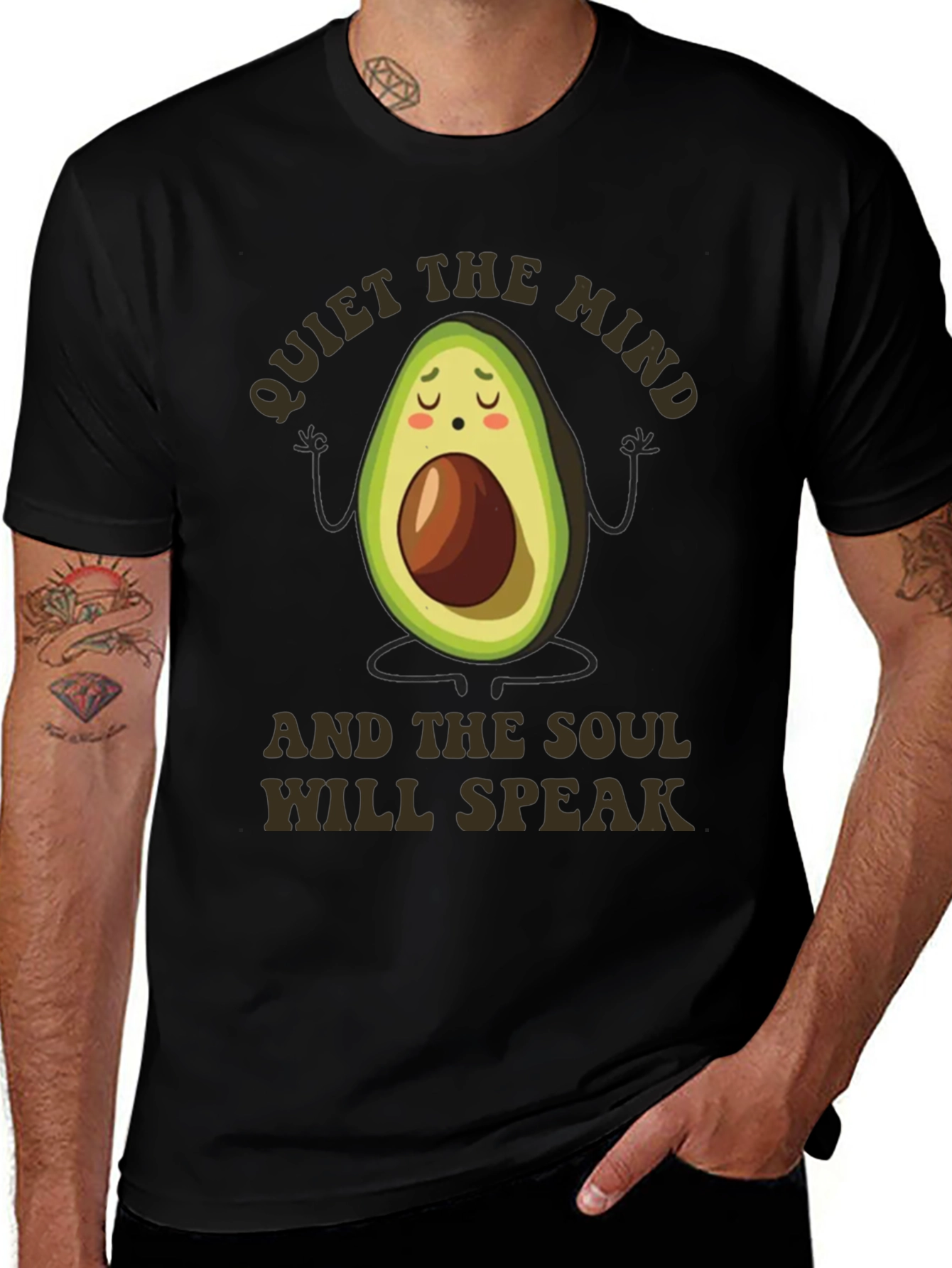Meditating Avocado Graphic T-Shirt