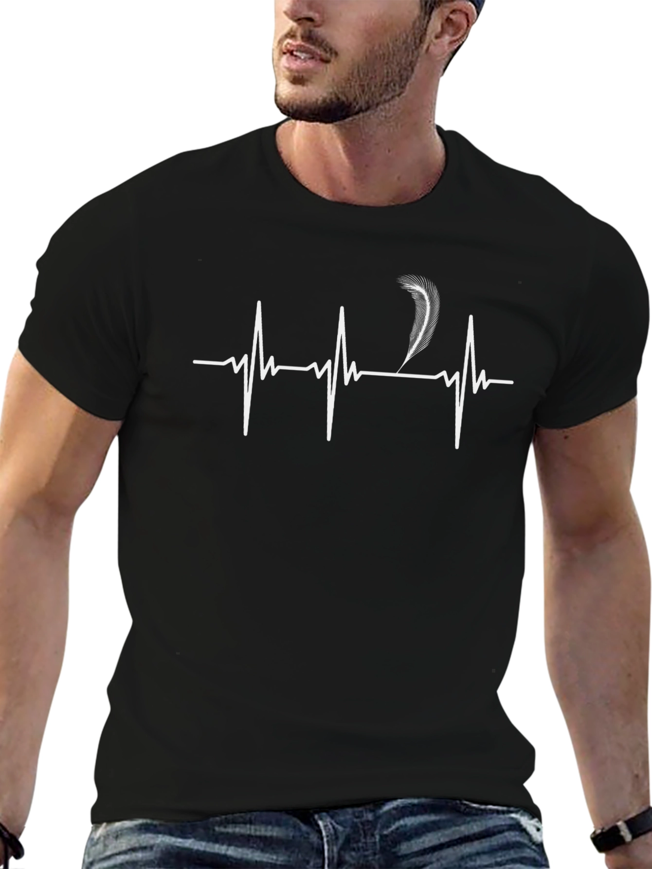Heartbeat Feather Graphic Tee