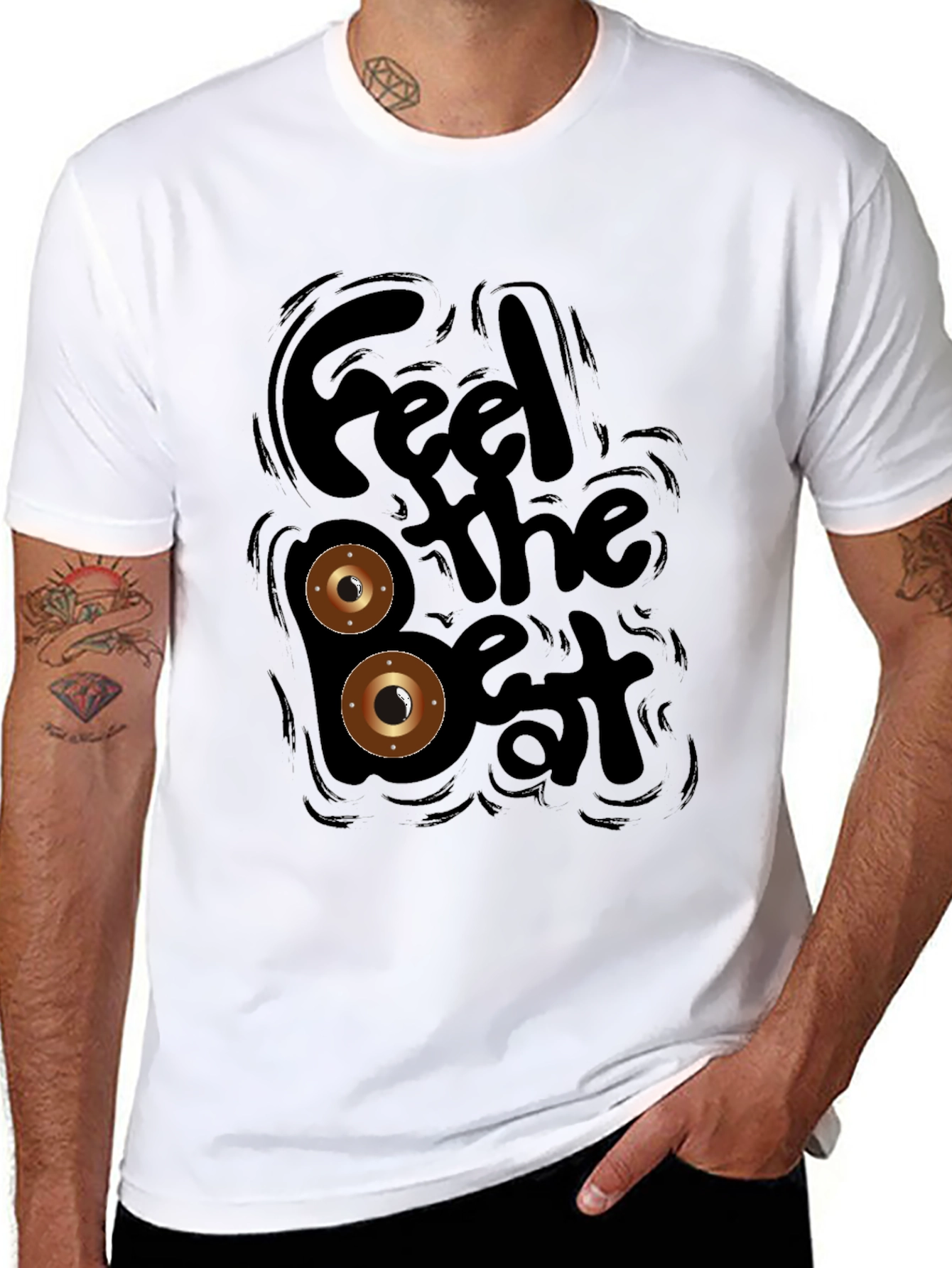 Feel the Beat Black Graphic Tee