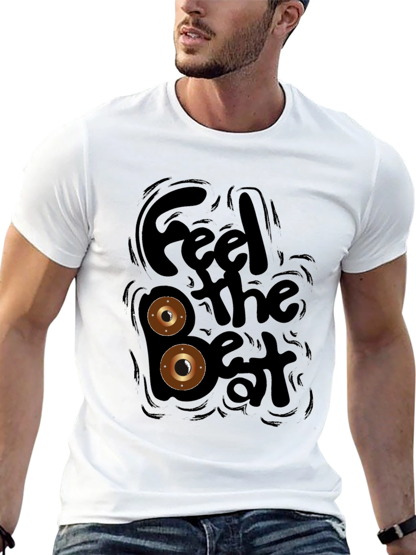 Feel the Beat Black Graphic Tee