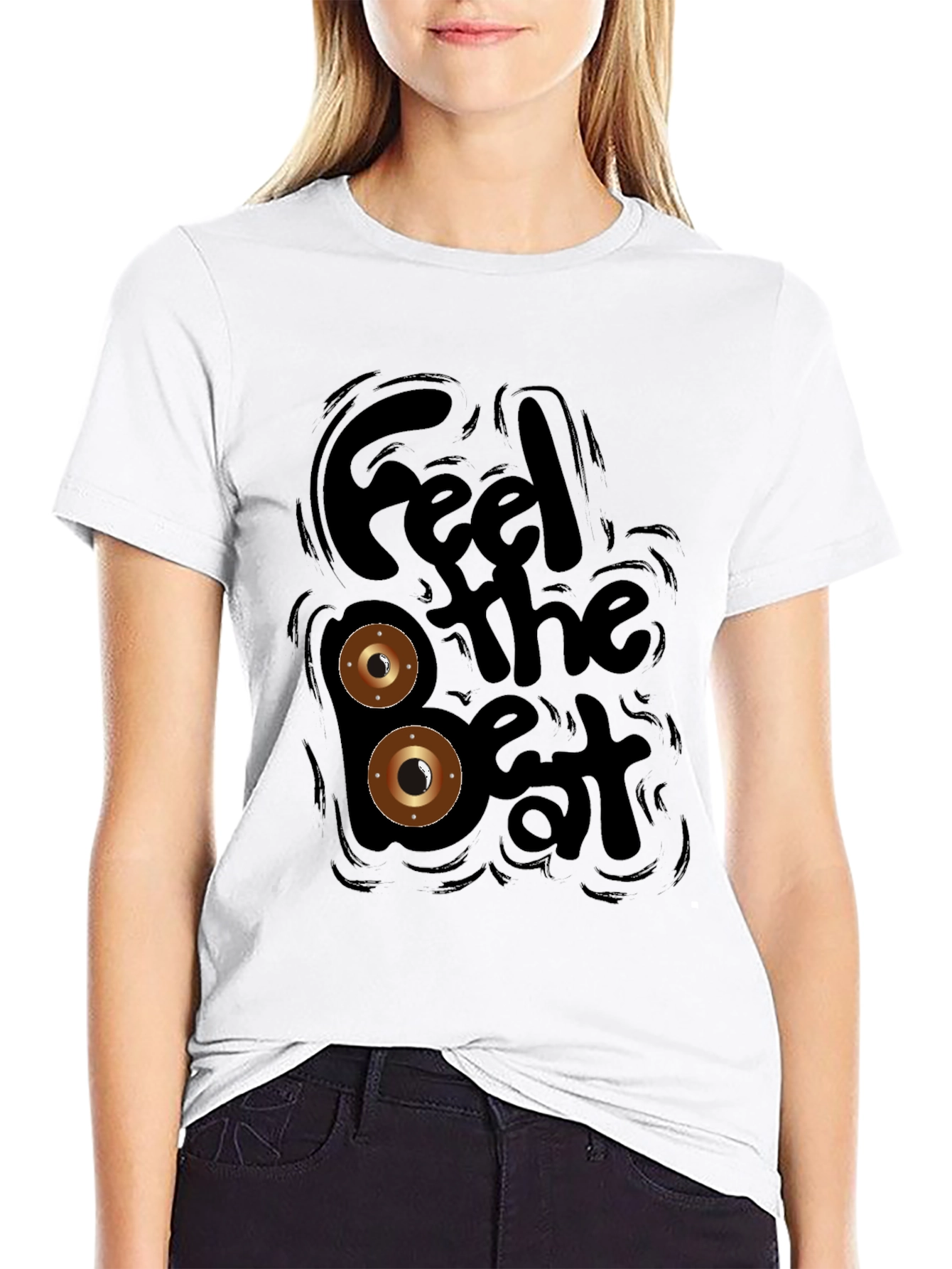 Feel the Beat Black Graphic Tee